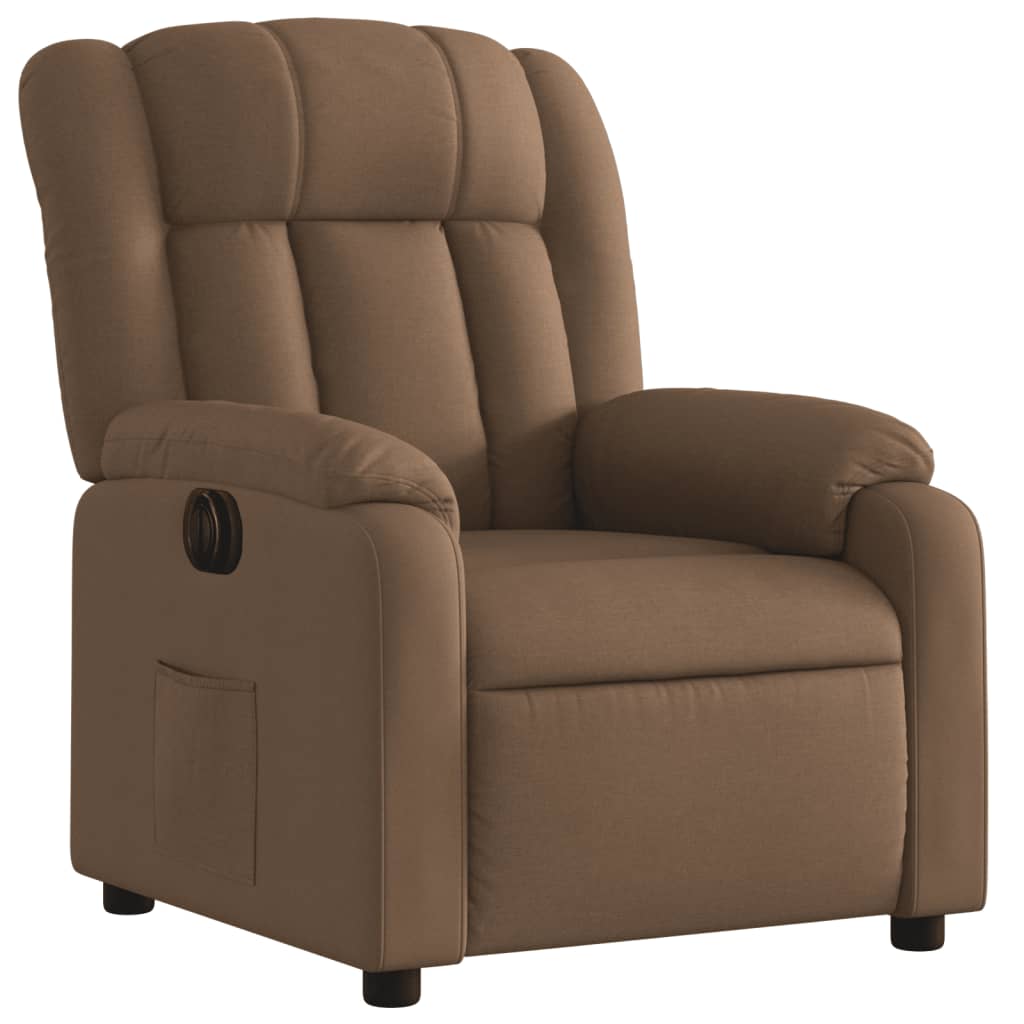 Fauteuil verstelbaar elektrisch stof bruin is nu te koop bij PeponiXL, paradijselijk wonen!