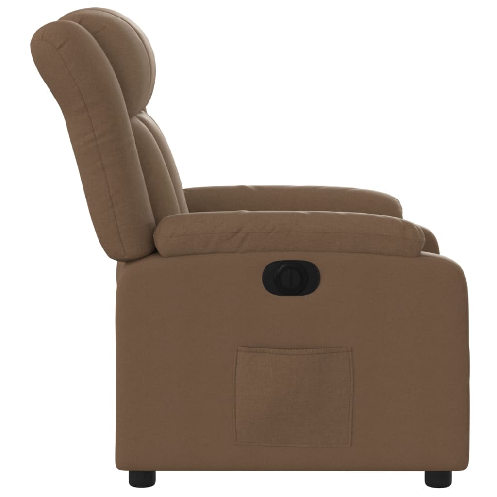 Fauteuil verstelbaar elektrisch stof bruin is nu te koop bij PeponiXL, paradijselijk wonen!