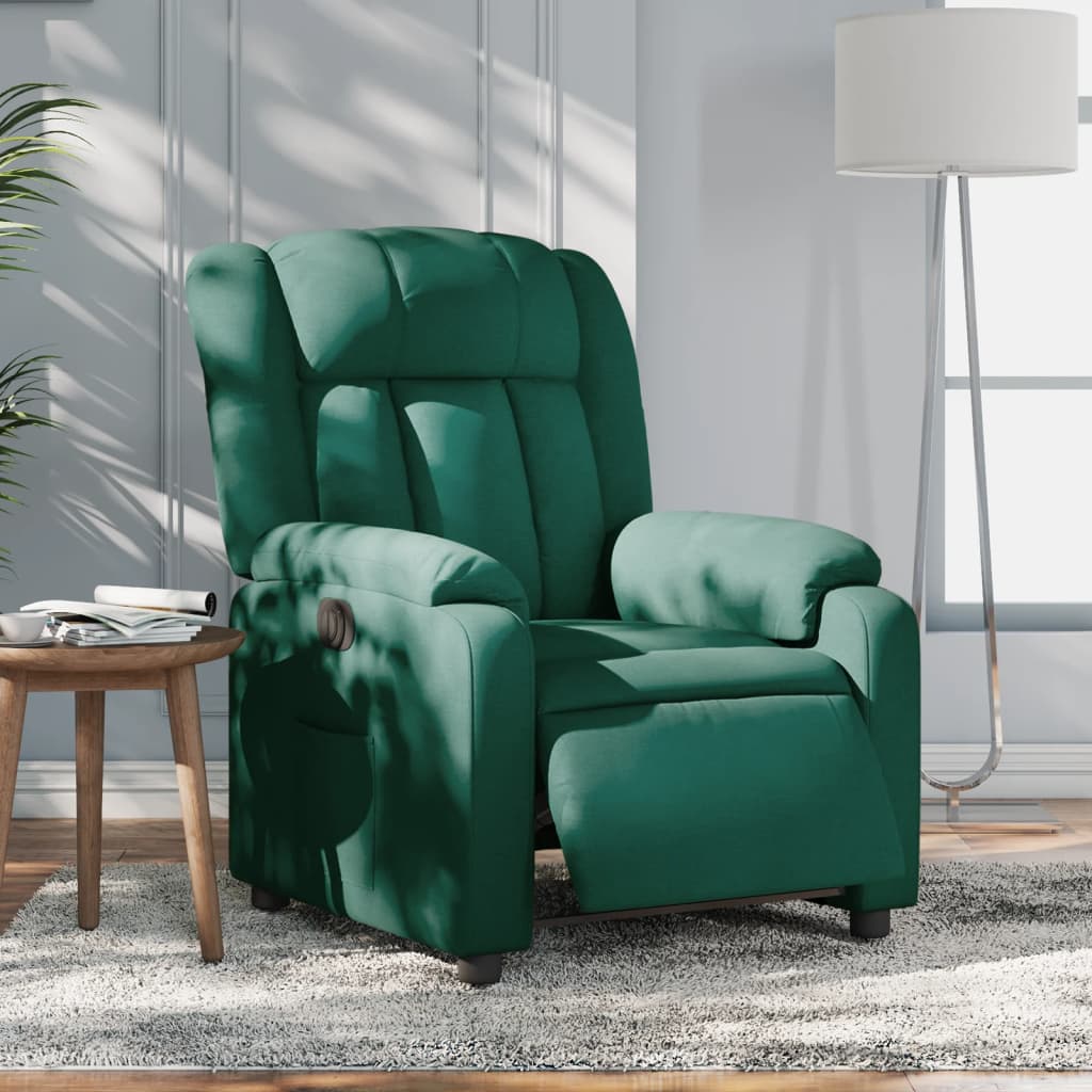 Fauteuil verstelbaar elektrisch stof donkergroen is nu te koop bij PeponiXL, paradijselijk wonen!