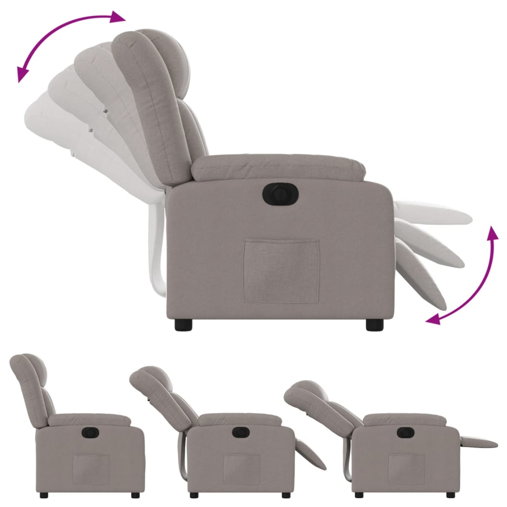 Fauteuil verstelbaar elektrisch stof taupe is nu te koop bij PeponiXL, paradijselijk wonen!
