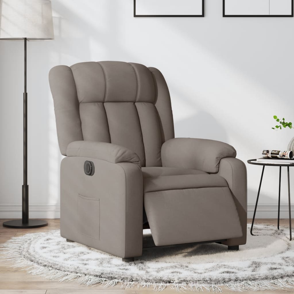 Fauteuil verstelbaar elektrisch stof taupe is nu te koop bij PeponiXL, paradijselijk wonen!