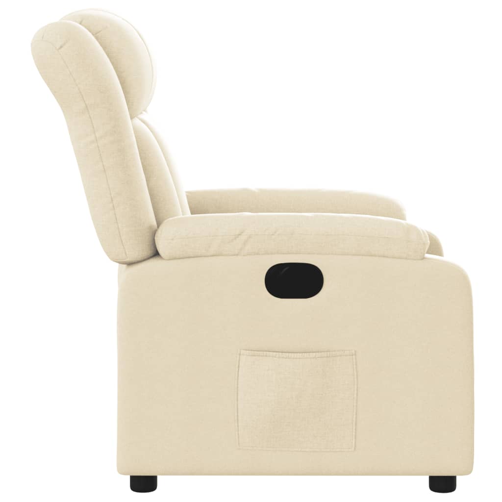 Fauteuil verstelbaar elektrisch stof crèmekleurig is nu te koop bij PeponiXL, paradijselijk wonen!
