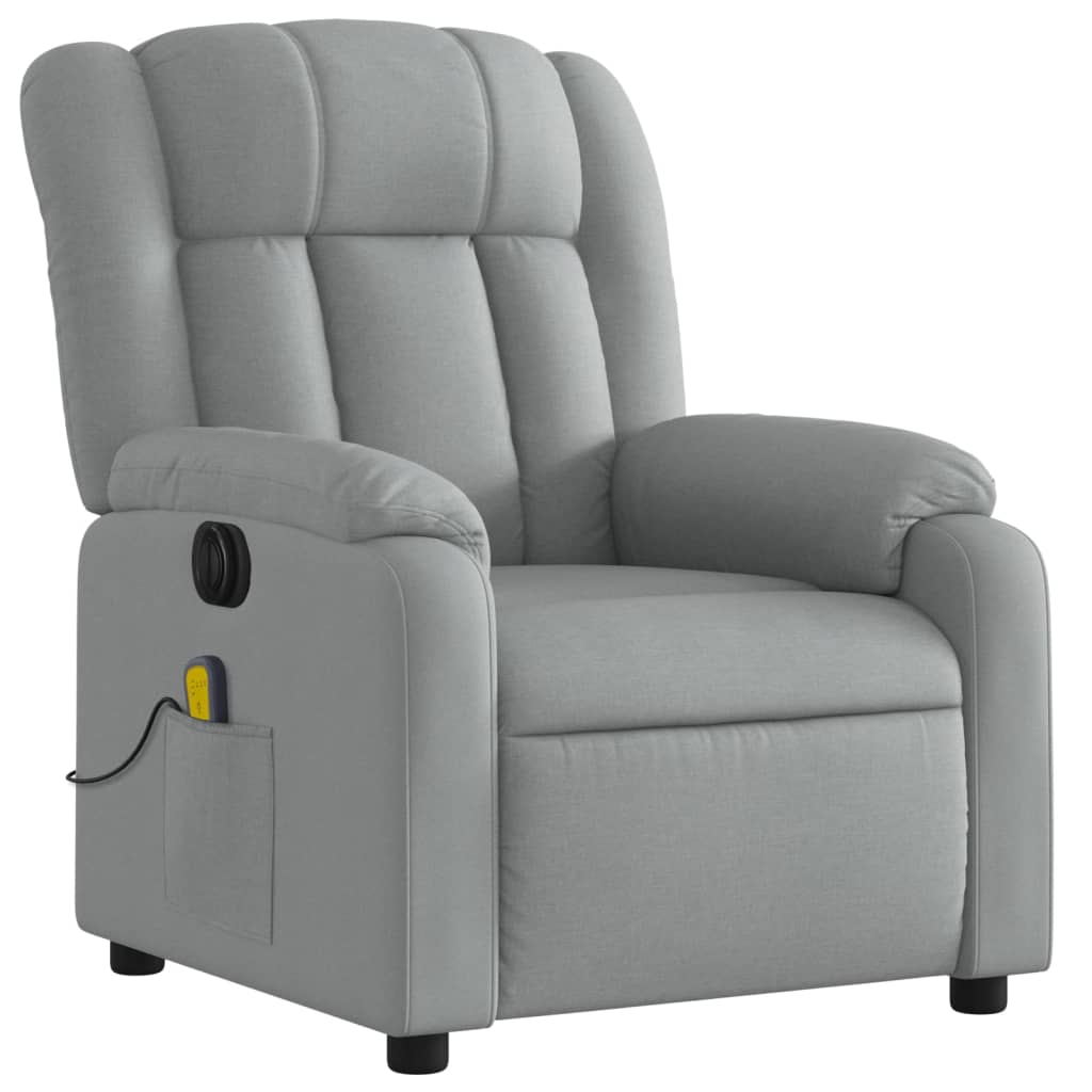 Massagestoel elektrisch verstelbaar stof lichtgrijs is nu te koop bij PeponiXL, paradijselijk wonen!