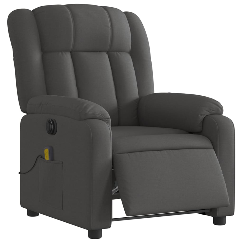 Massagestoel elektrisch verstelbaar stof donkergrijs is nu te koop bij PeponiXL, paradijselijk wonen!