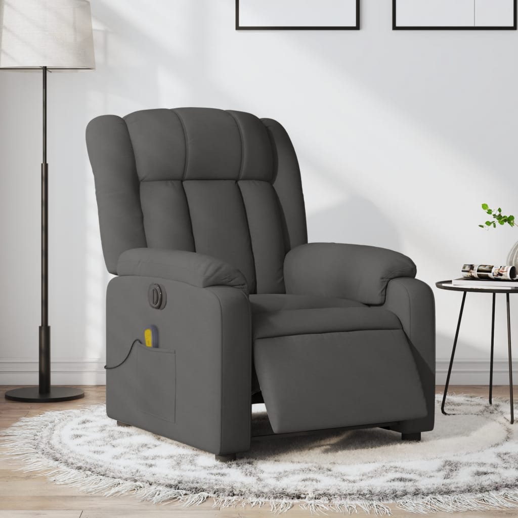 Massagestoel elektrisch verstelbaar stof donkergrijs is nu te koop bij PeponiXL, paradijselijk wonen!