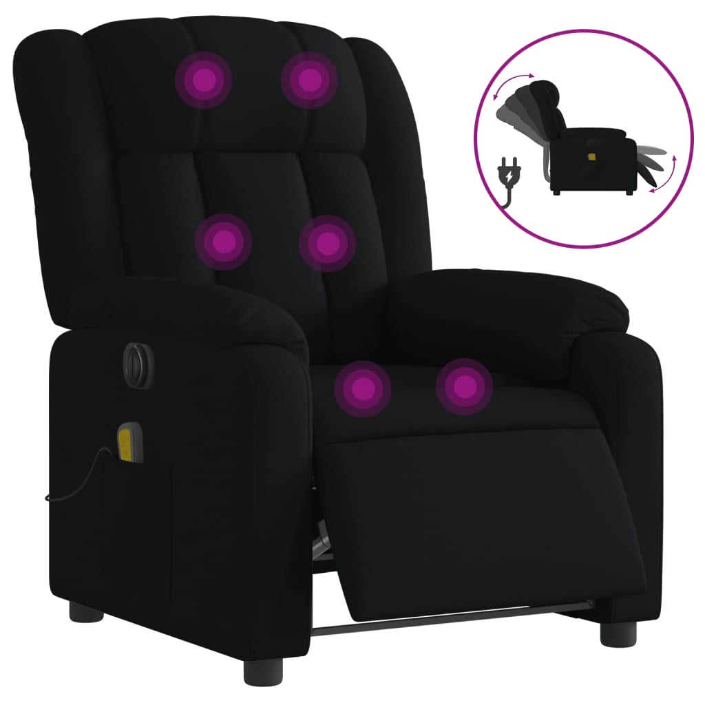 Massagestoel elektrisch verstelbaar stof zwart is nu te koop bij PeponiXL, paradijselijk wonen!