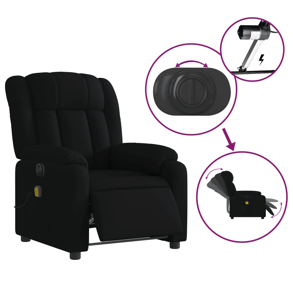Massagestoel elektrisch verstelbaar stof zwart is nu te koop bij PeponiXL, paradijselijk wonen!