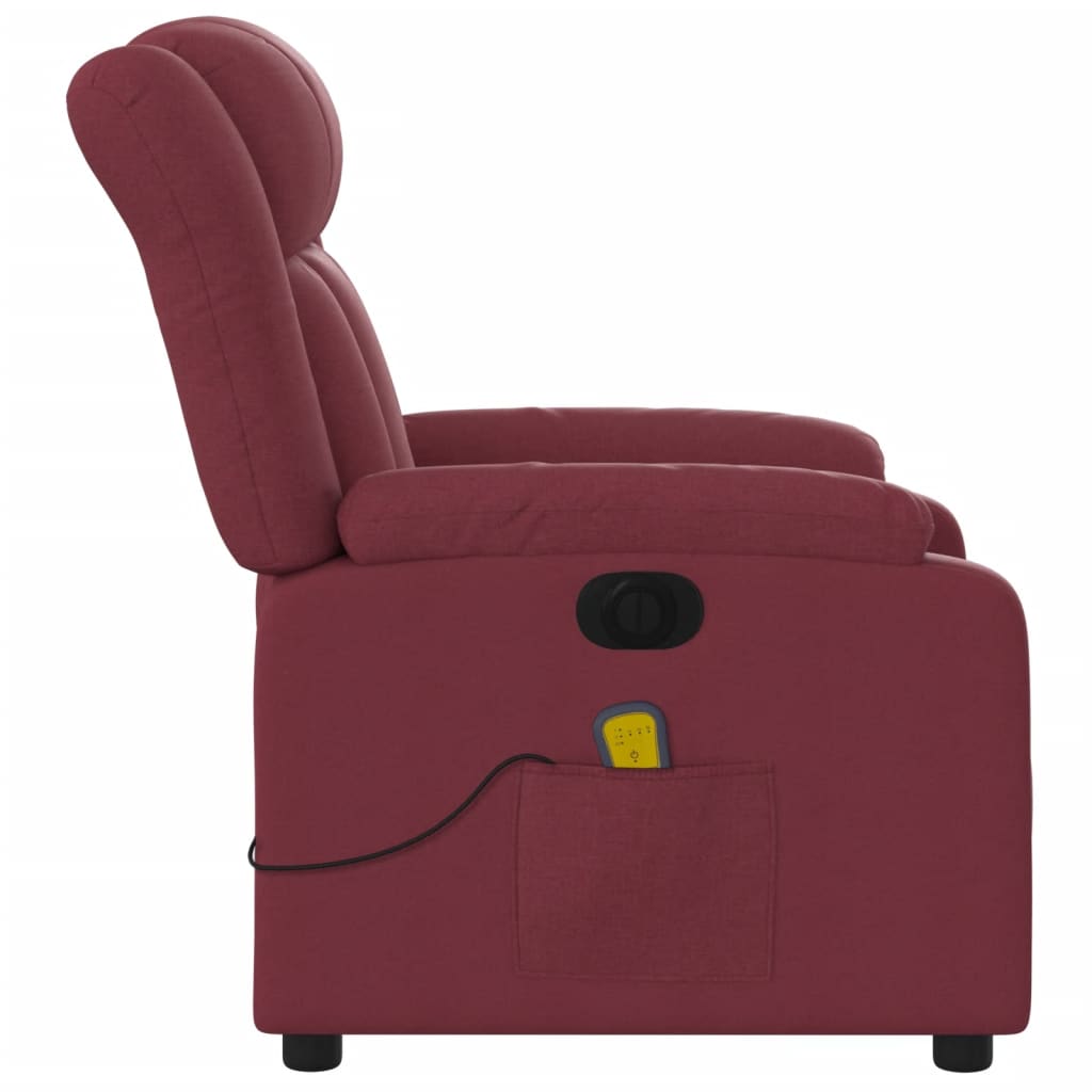 Massagestoel elektrisch verstelbaar stof wijnrood is nu te koop bij PeponiXL, paradijselijk wonen!