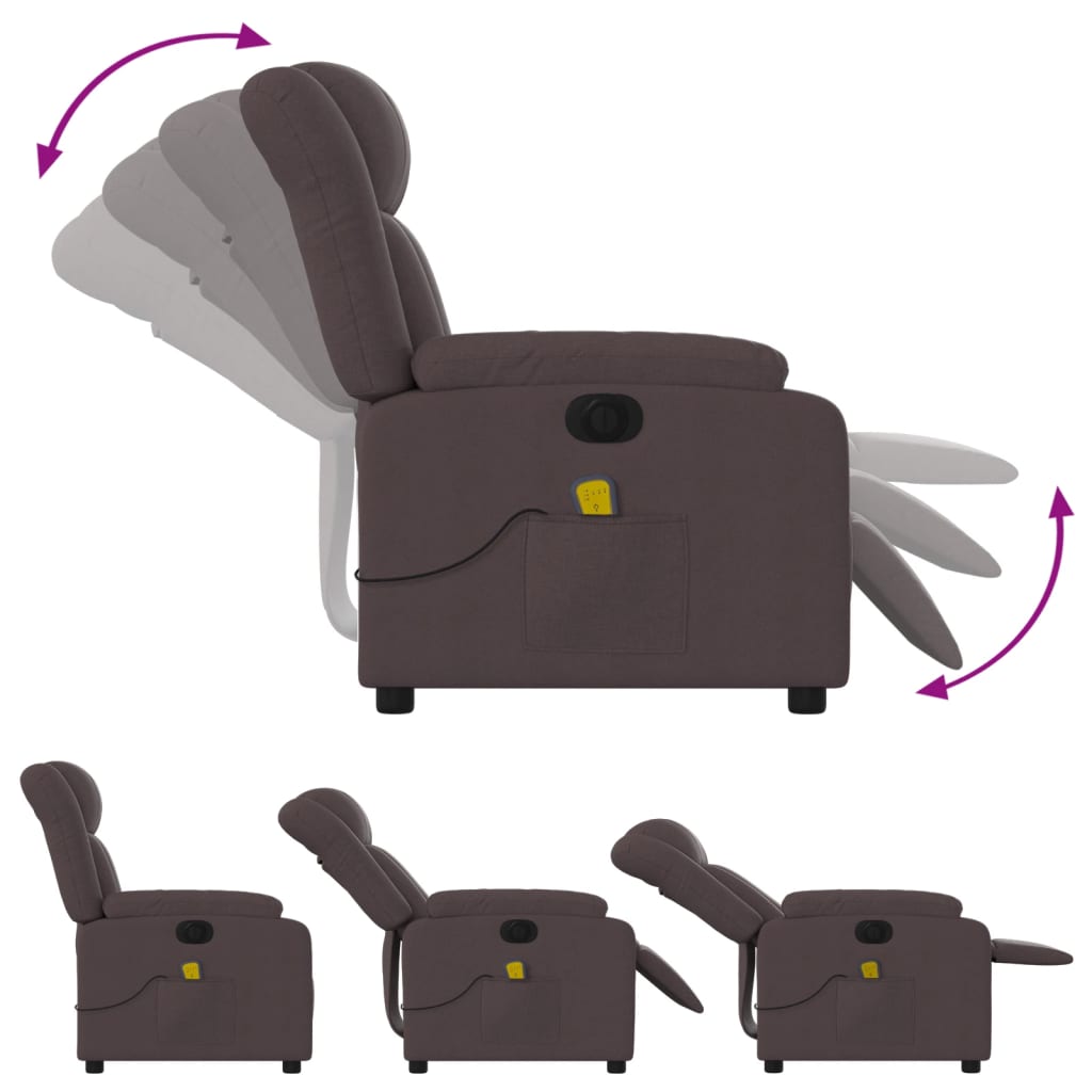 Massagestoel elektrisch verstelbaar stof donkerbruin is nu te koop bij PeponiXL, paradijselijk wonen!
