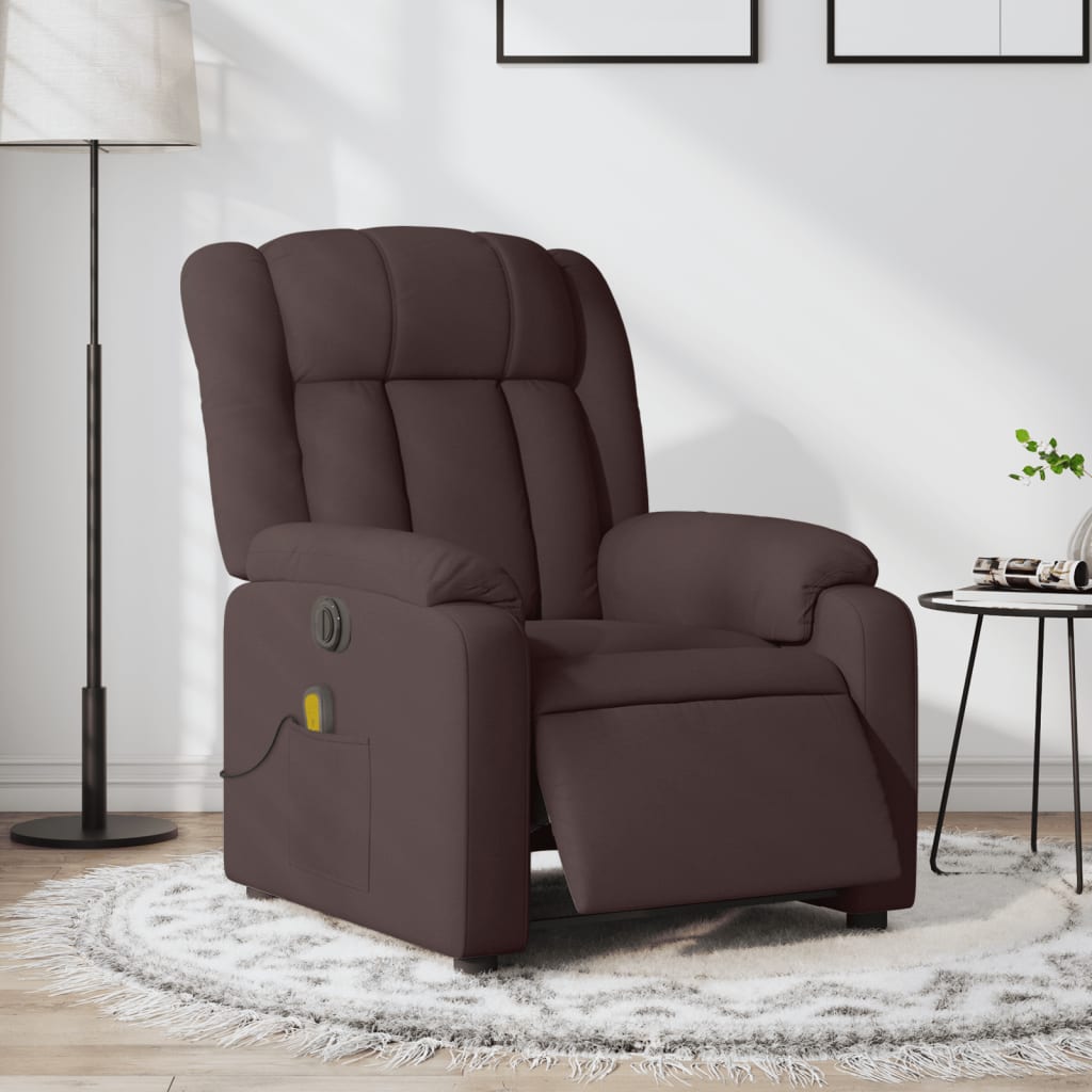 Massagestoel elektrisch verstelbaar stof donkerbruin is nu te koop bij PeponiXL, paradijselijk wonen!
