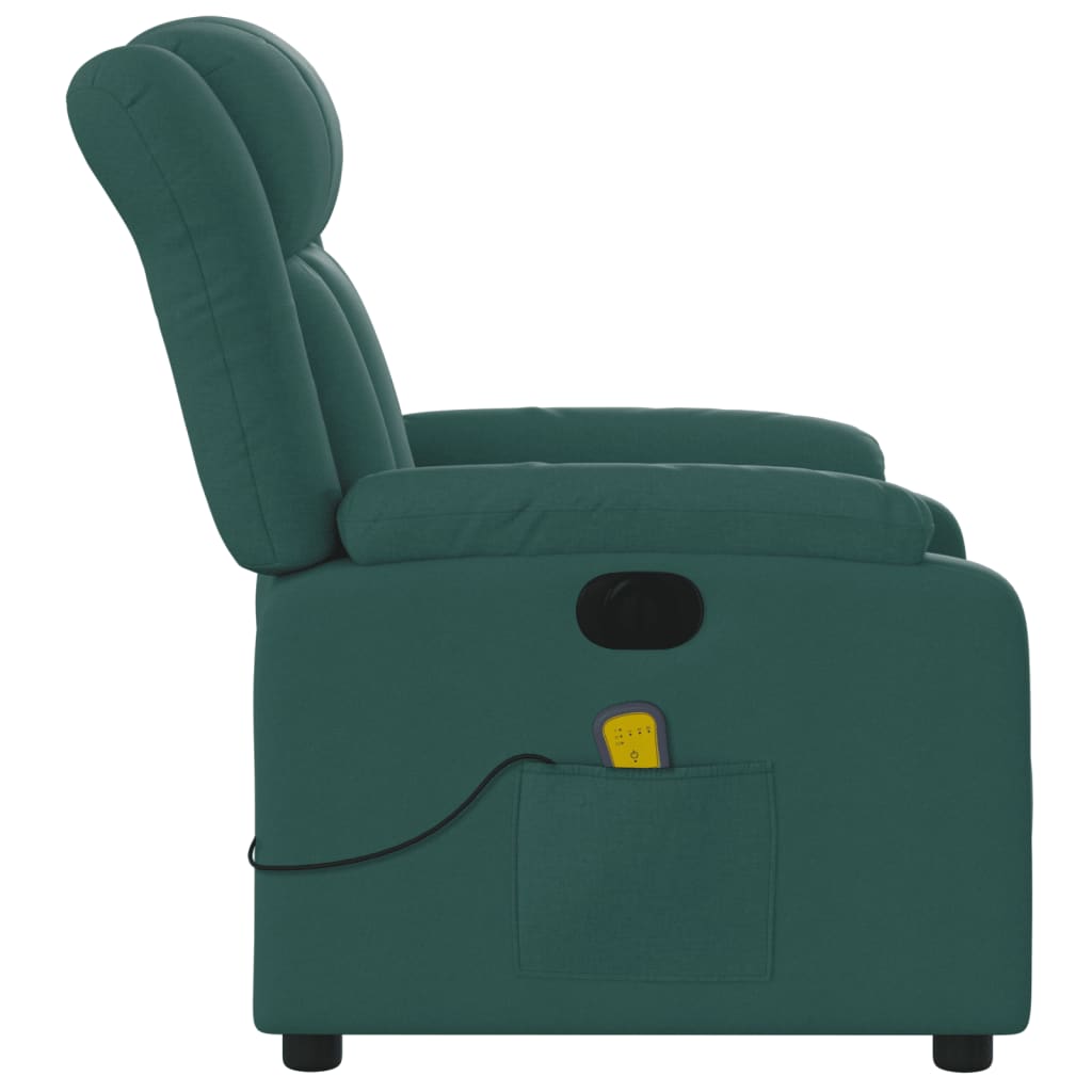 Massagestoel elektrisch verstelbaar stof donkergroen is nu te koop bij PeponiXL, paradijselijk wonen!