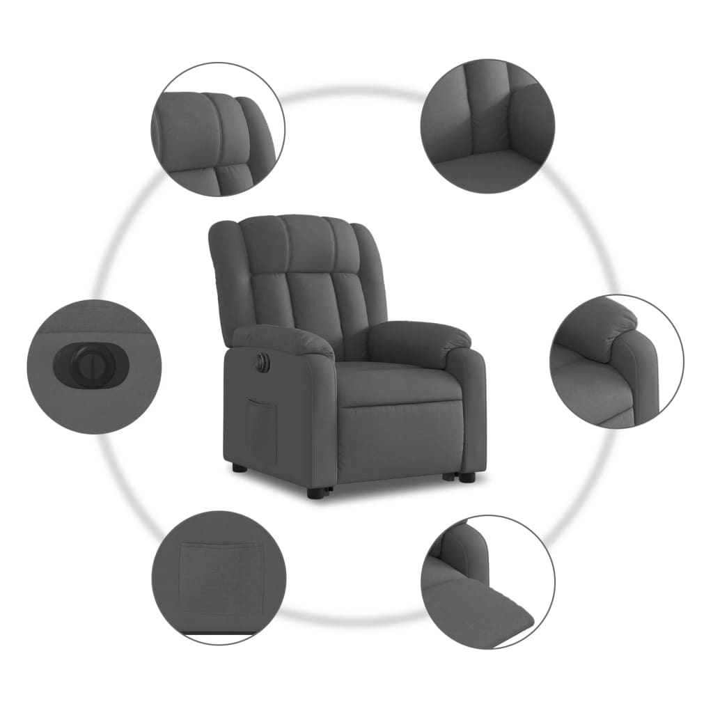 Sta-op-stoel elektrisch verstelbaar stof donkergrijs is nu te koop bij PeponiXL, paradijselijk wonen!