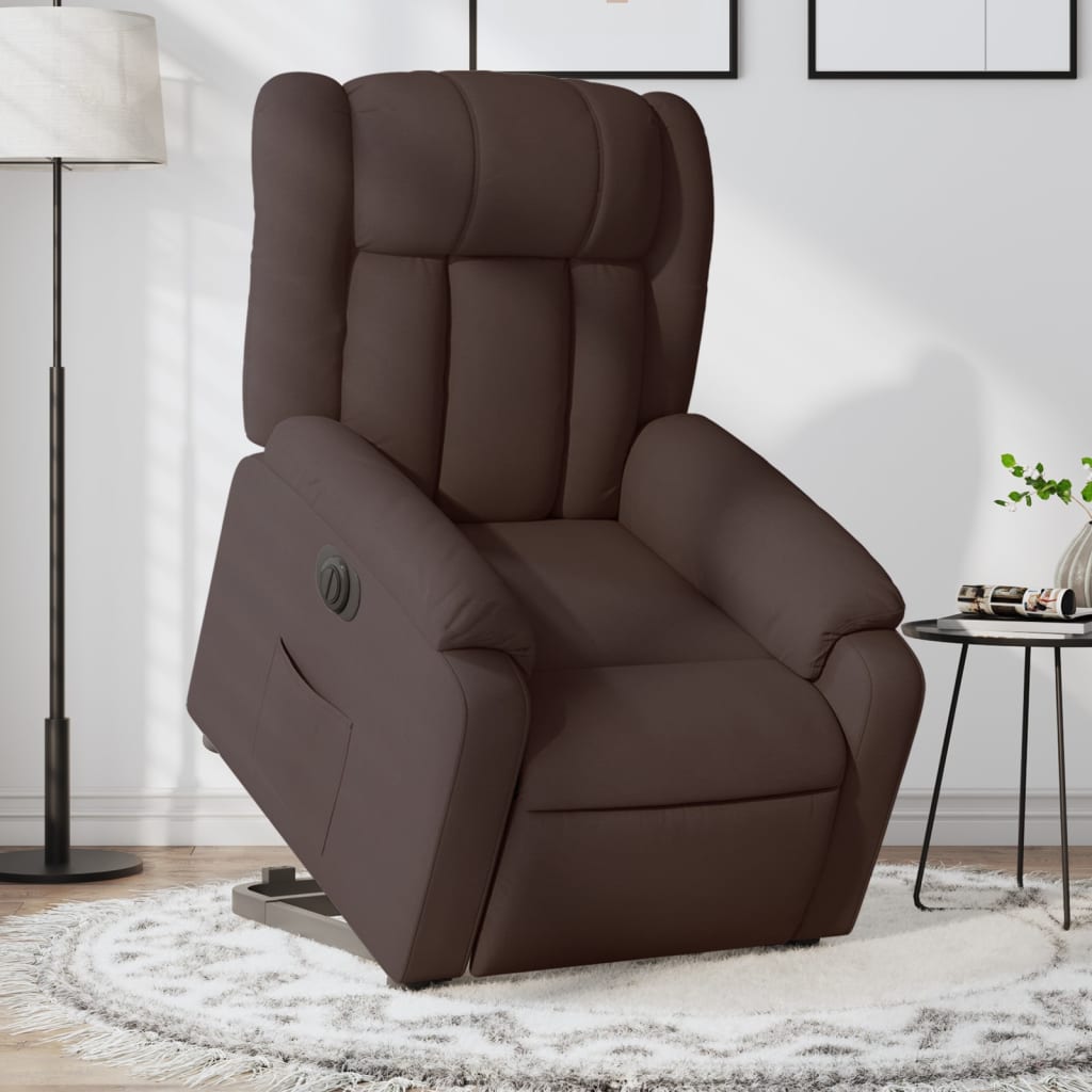 Sta-op-stoel elektrisch stof donkerbruin is nu te koop bij PeponiXL, paradijselijk wonen!