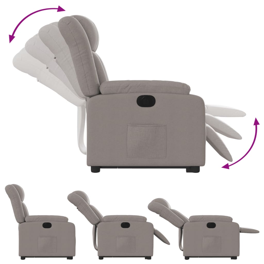 Sta-op-stoel elektrisch verstelbaar stof taupe is nu te koop bij PeponiXL, paradijselijk wonen!