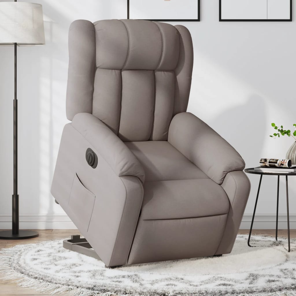 Sta-op-stoel elektrisch verstelbaar stof taupe is nu te koop bij PeponiXL, paradijselijk wonen!