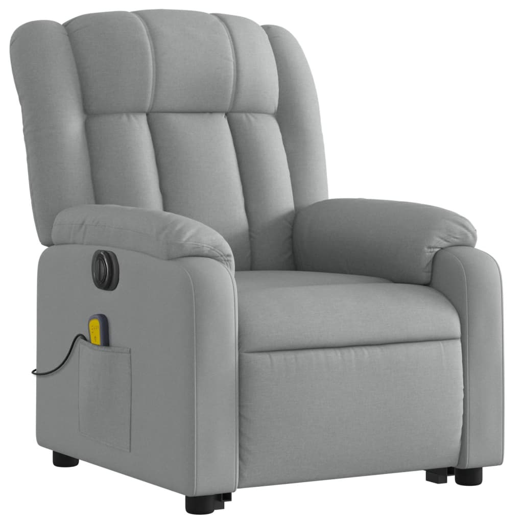 Sta-op-massagestoel elektrisch verstelbaar stof lichtgrijs is nu te koop bij PeponiXL, paradijselijk wonen!