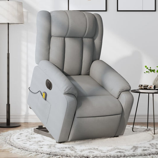 Sta-op-massagestoel elektrisch verstelbaar stof lichtgrijs is nu te koop bij PeponiXL, paradijselijk wonen!