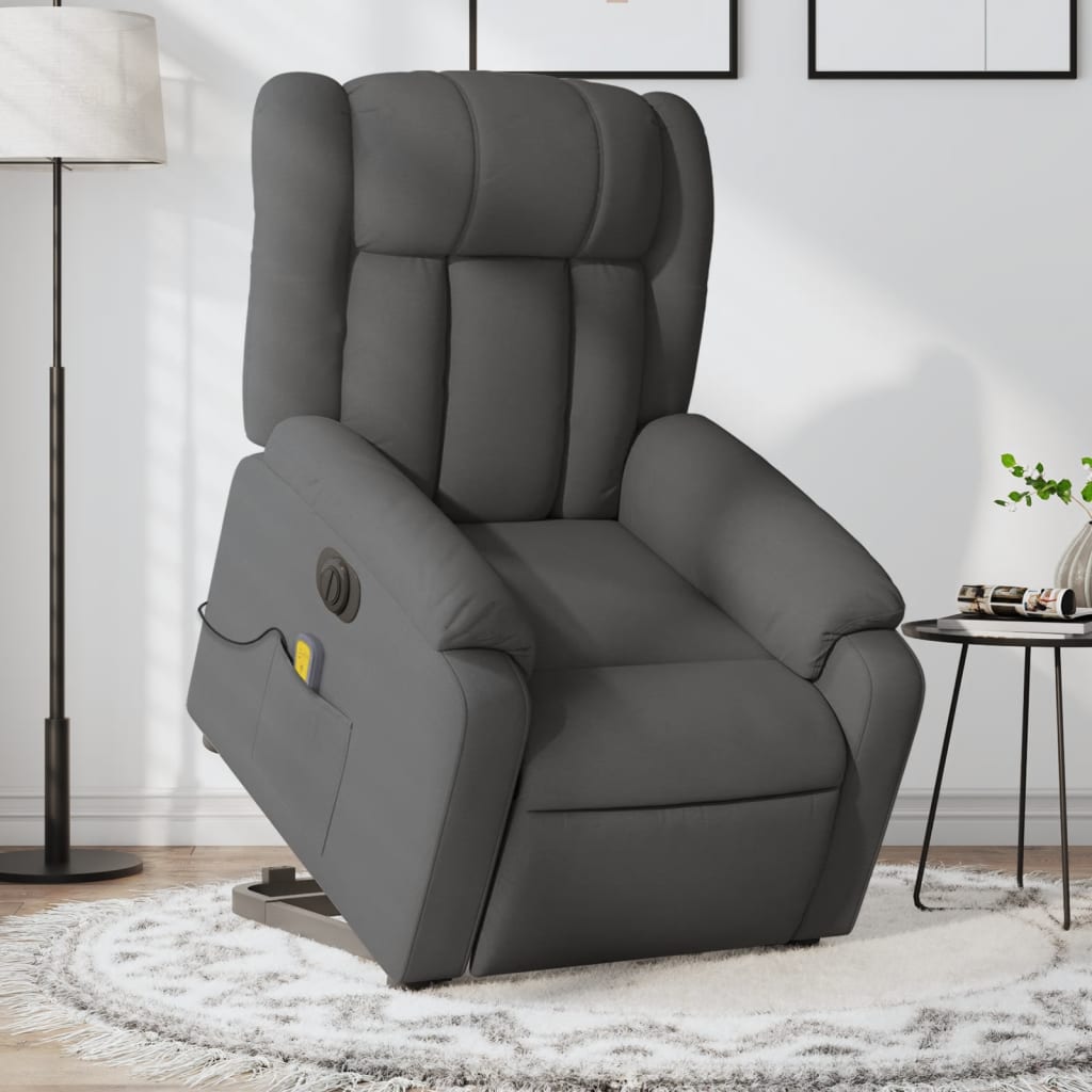 Sta-op-massagestoel elektrisch verstelbaar stof donkergrijs is nu te koop bij PeponiXL, paradijselijk wonen!
