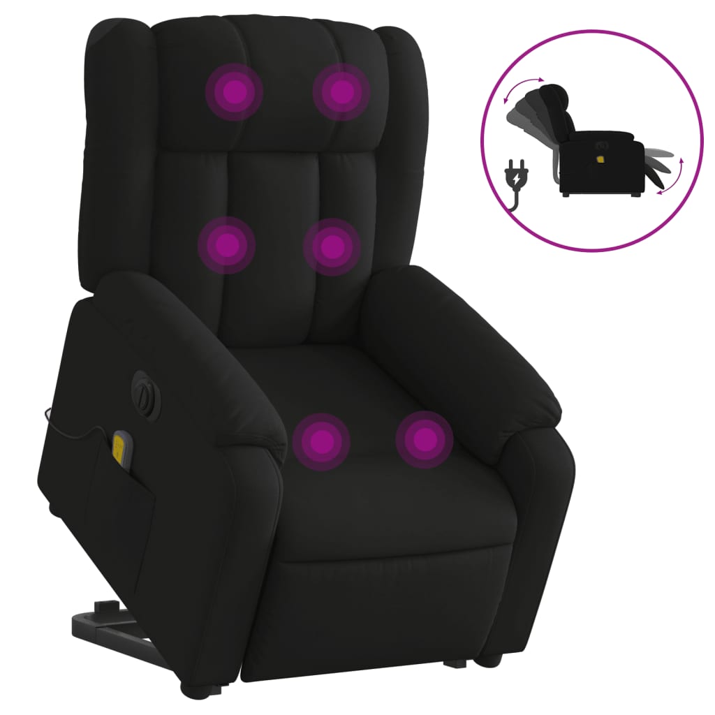 Sta-op-massagestoel elektrisch verstelbaar stof zwart is nu te koop bij PeponiXL, paradijselijk wonen!
