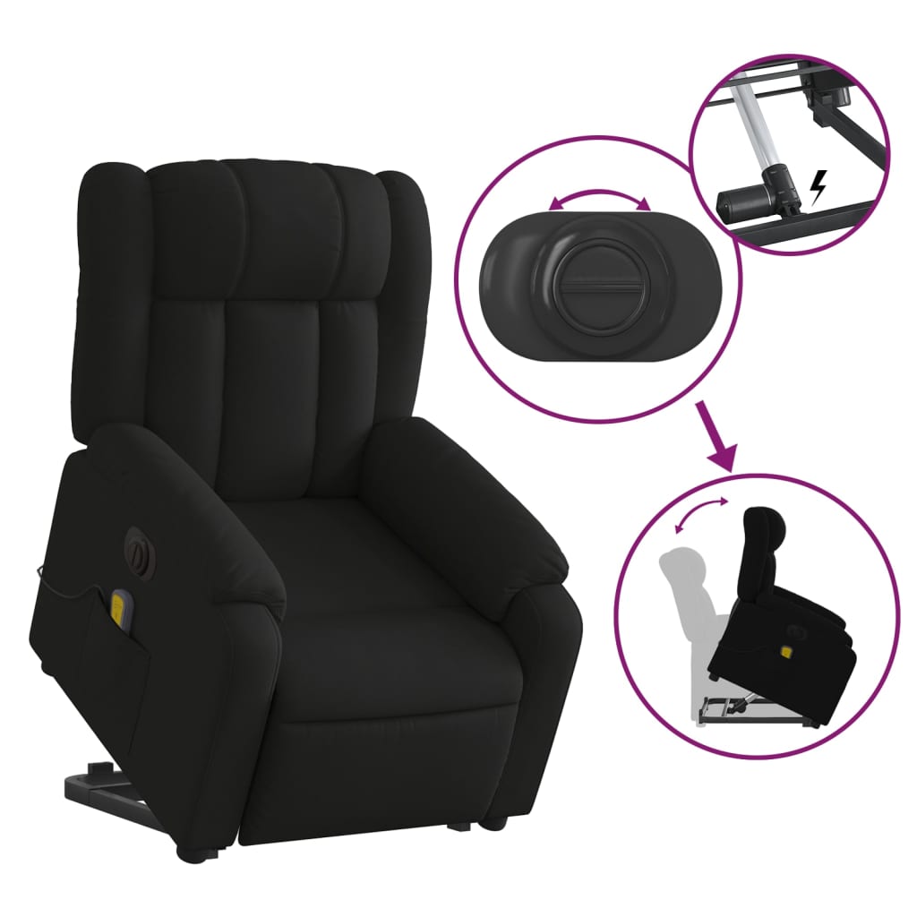 Sta-op-massagestoel elektrisch verstelbaar stof zwart is nu te koop bij PeponiXL, paradijselijk wonen!
