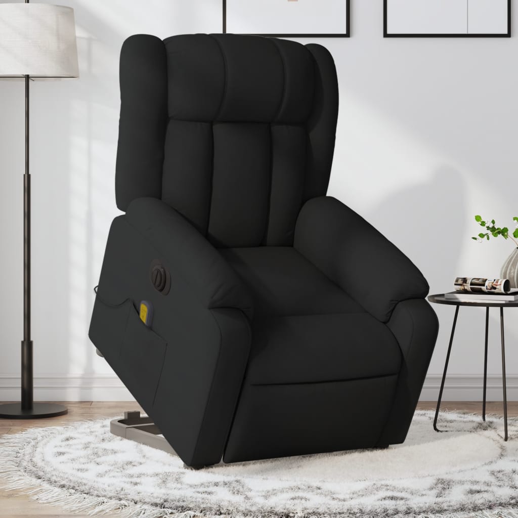 Sta-op-massagestoel elektrisch verstelbaar stof zwart is nu te koop bij PeponiXL, paradijselijk wonen!