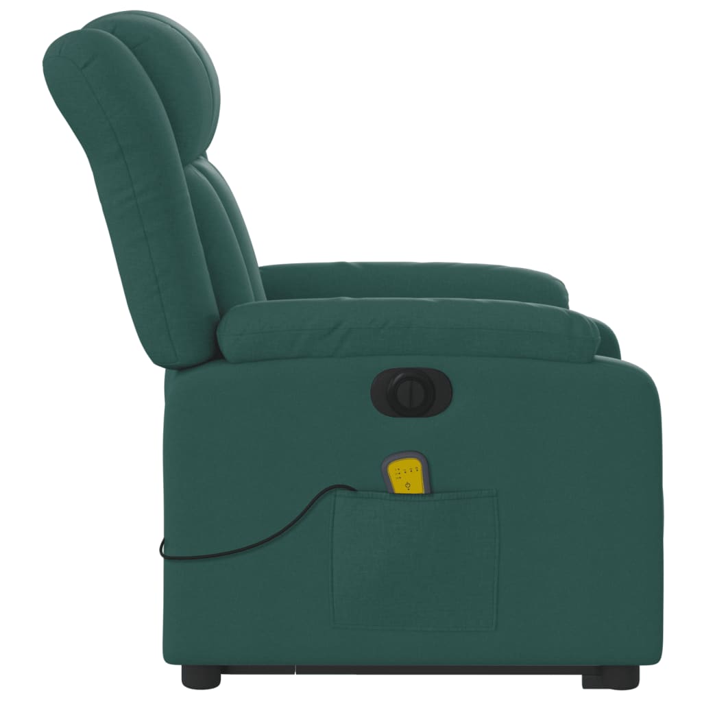 Sta-op-massagestoel elektrisch verstelbaar stof donkergroen is nu te koop bij PeponiXL, paradijselijk wonen!