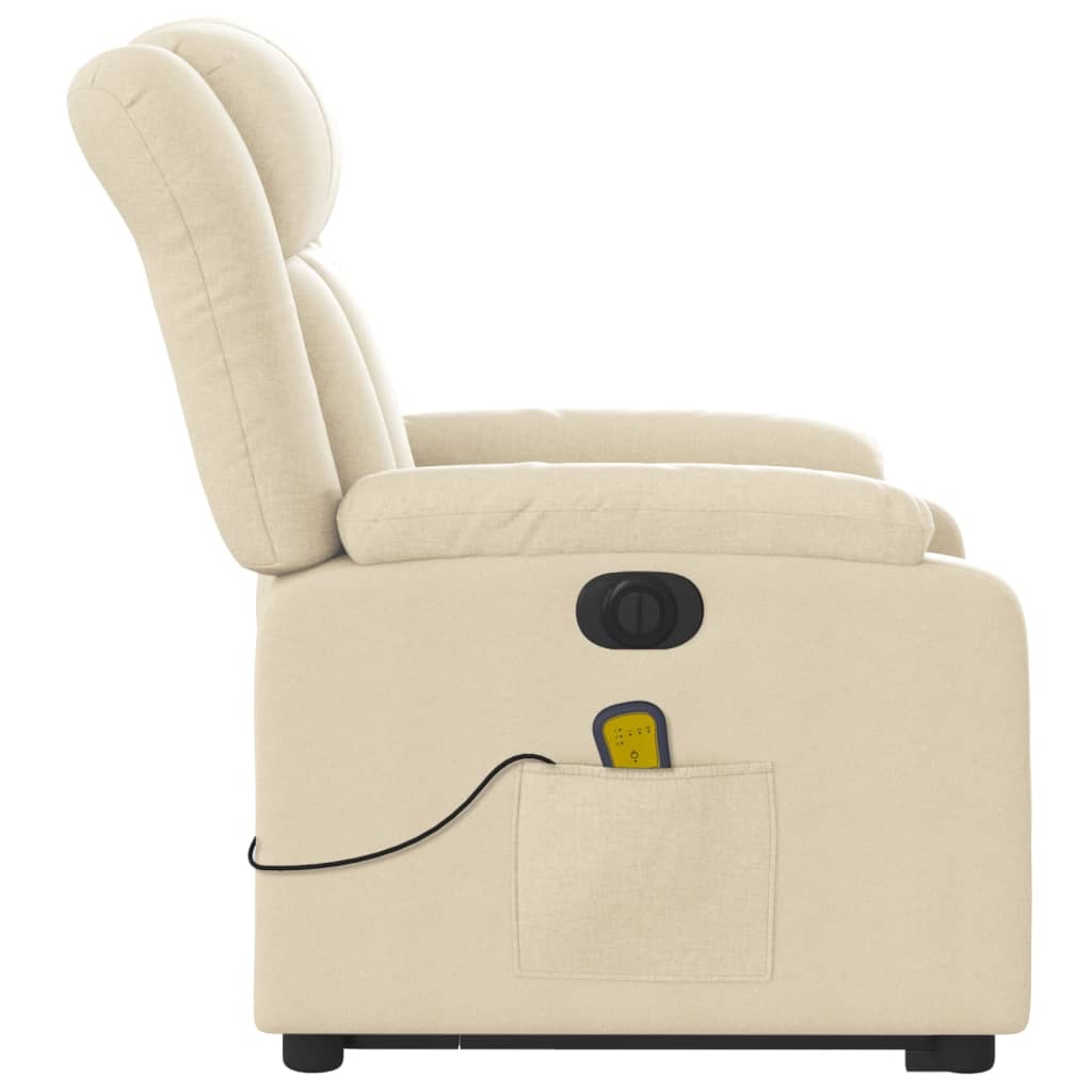 Sta-op-massagestoel elektrisch verstelbaar stof crèmekleurig is nu te koop bij PeponiXL, paradijselijk wonen!