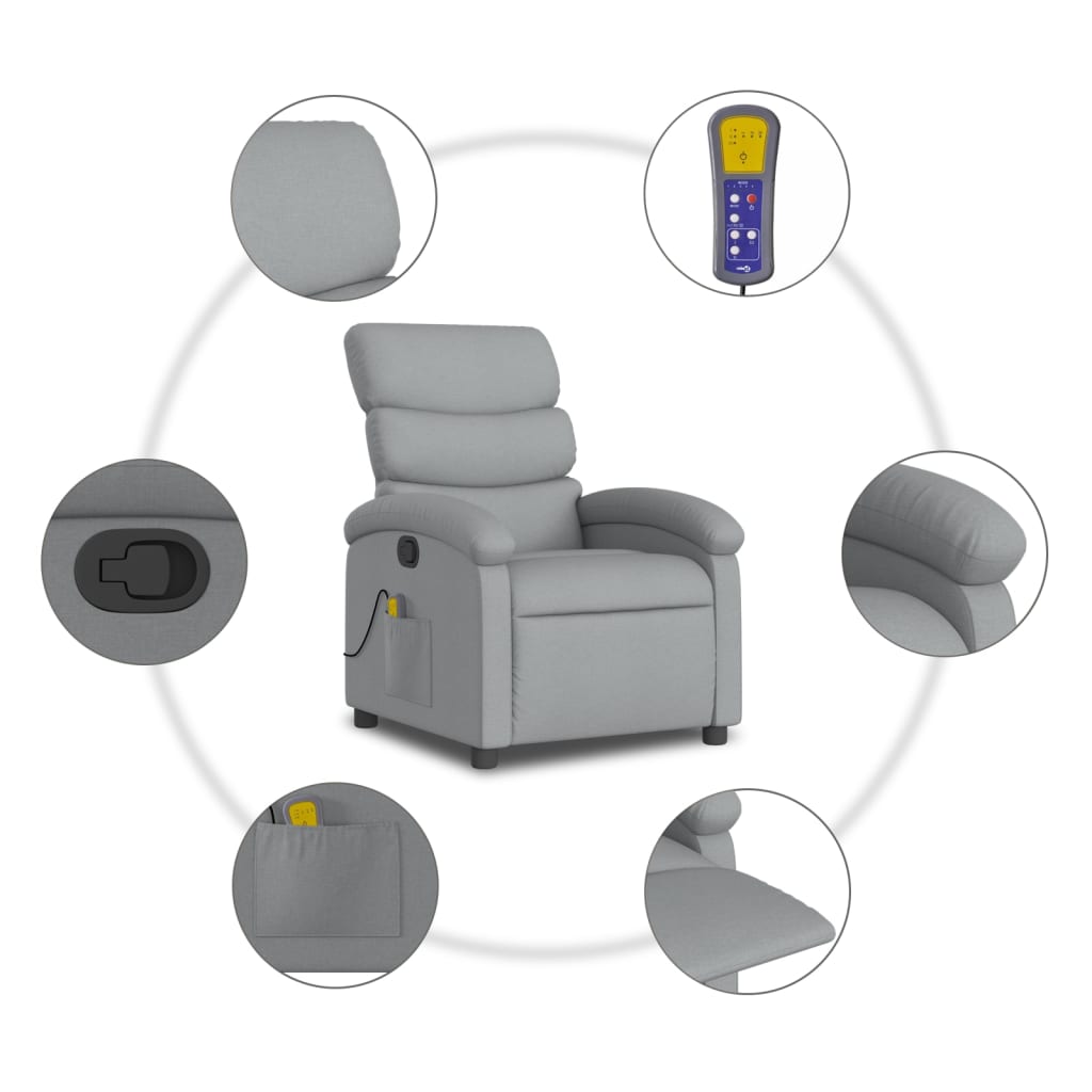 Massagestoel met lichtgrijze stof is nu te koop bij PeponiXL, paradijselijk wonen!
