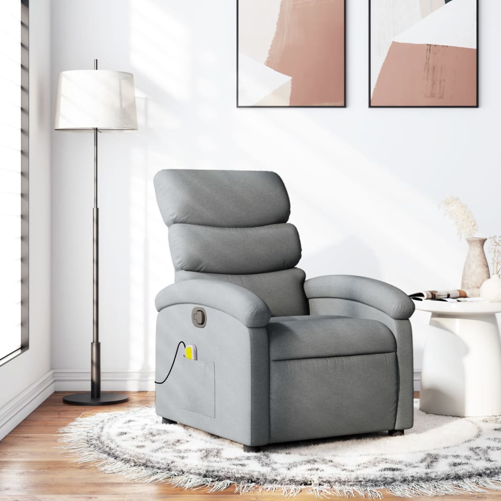 Massagestoel met lichtgrijze stof is nu te koop bij PeponiXL, paradijselijk wonen!