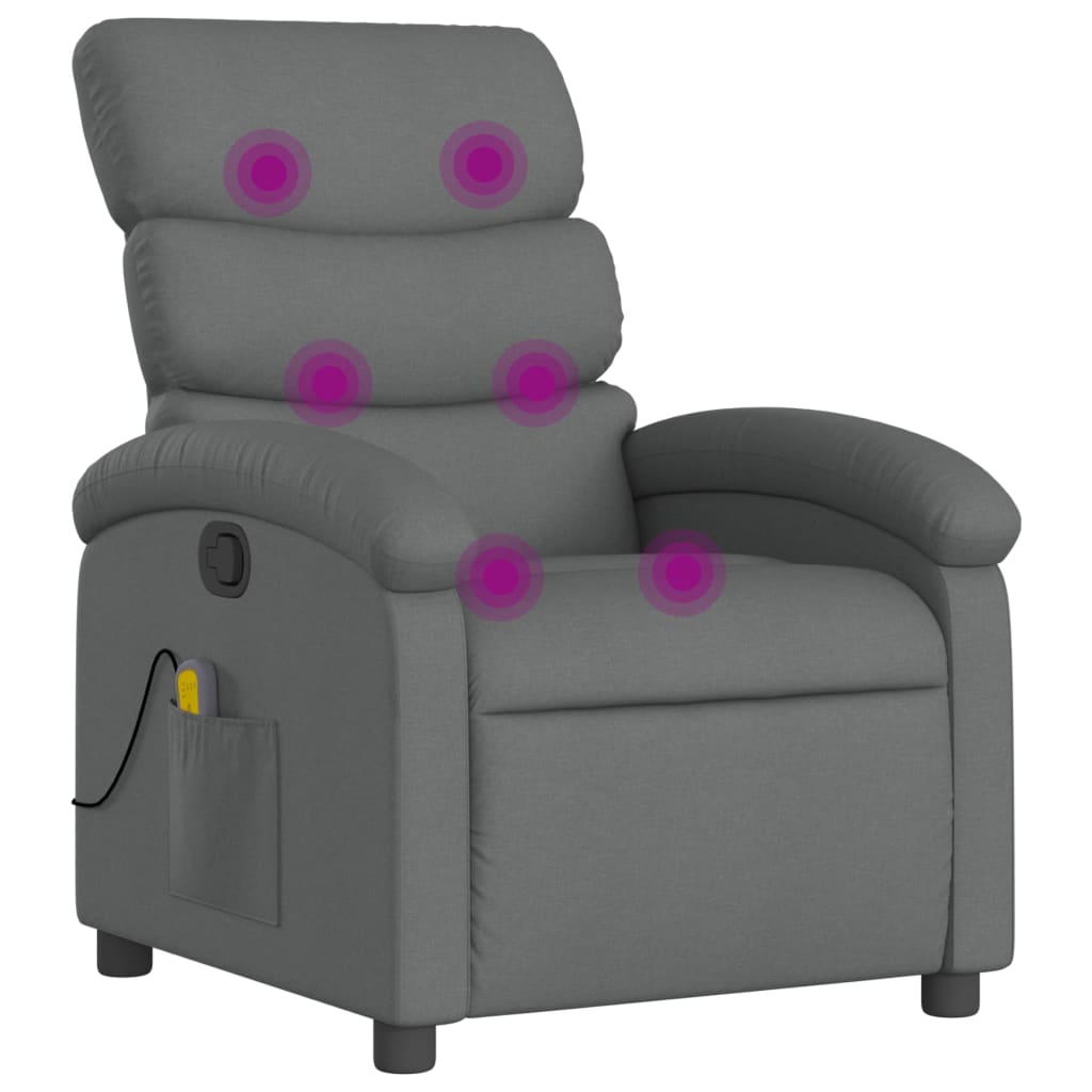 Massagestoel in donkergrijze stof is nu te koop bij PeponiXL, paradijselijk wonen!