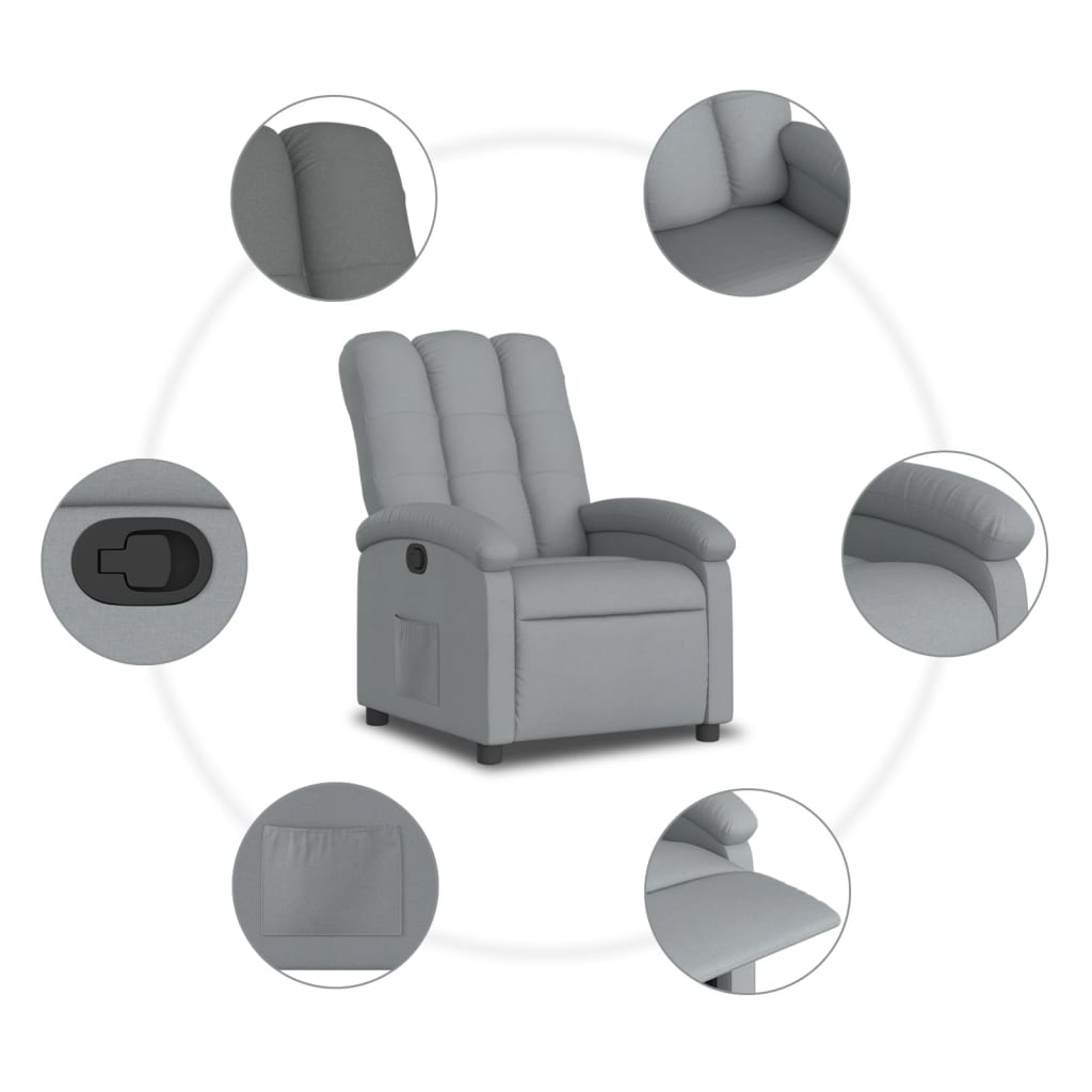 Relaxfauteuil lichtgrijze stof is nu te koop bij PeponiXL, paradijselijk wonen!