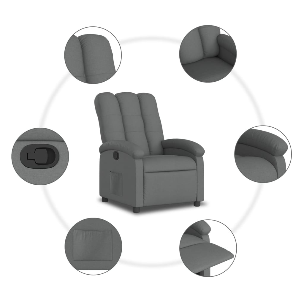 Relaxfauteuil Donkergrijze Stof is nu te koop bij PeponiXL, paradijselijk wonen!