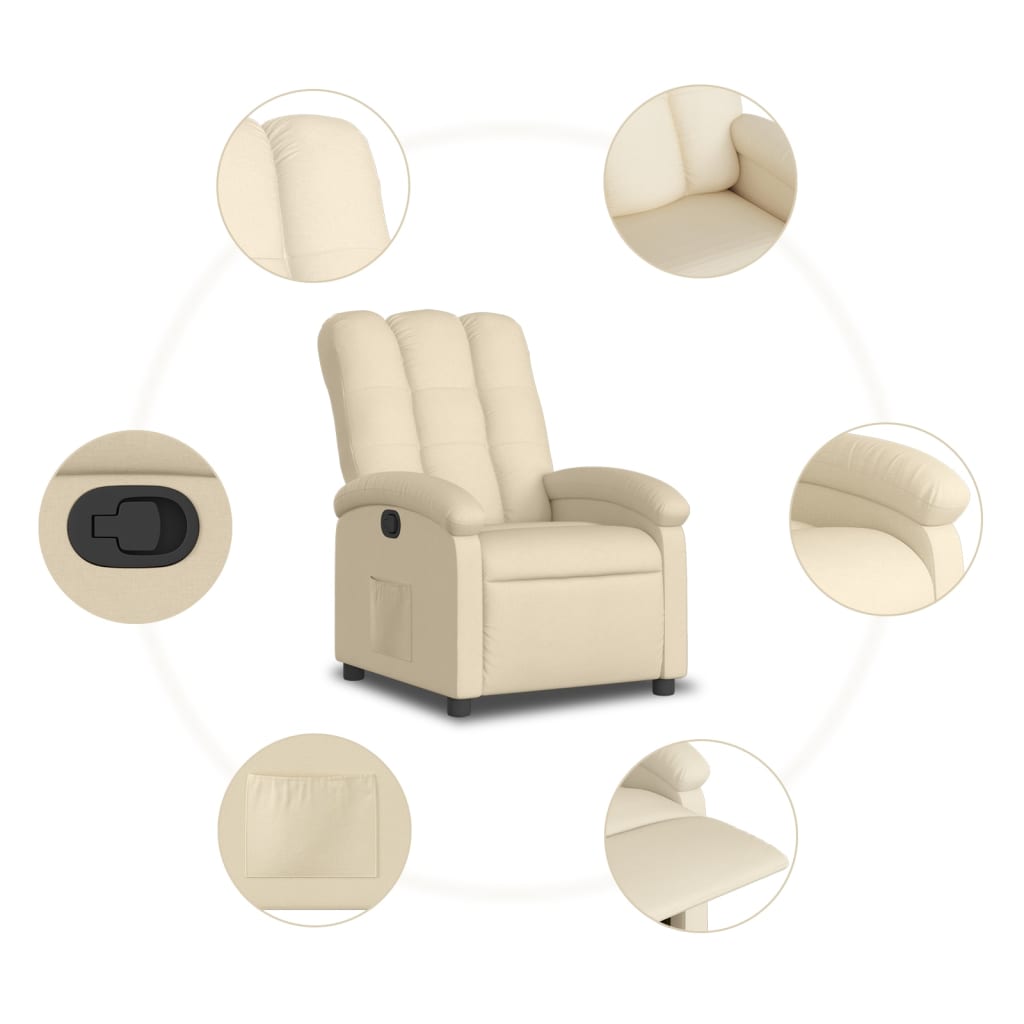 Relaxfauteuil Crème Stof is nu te koop bij PeponiXL, paradijselijk wonen!