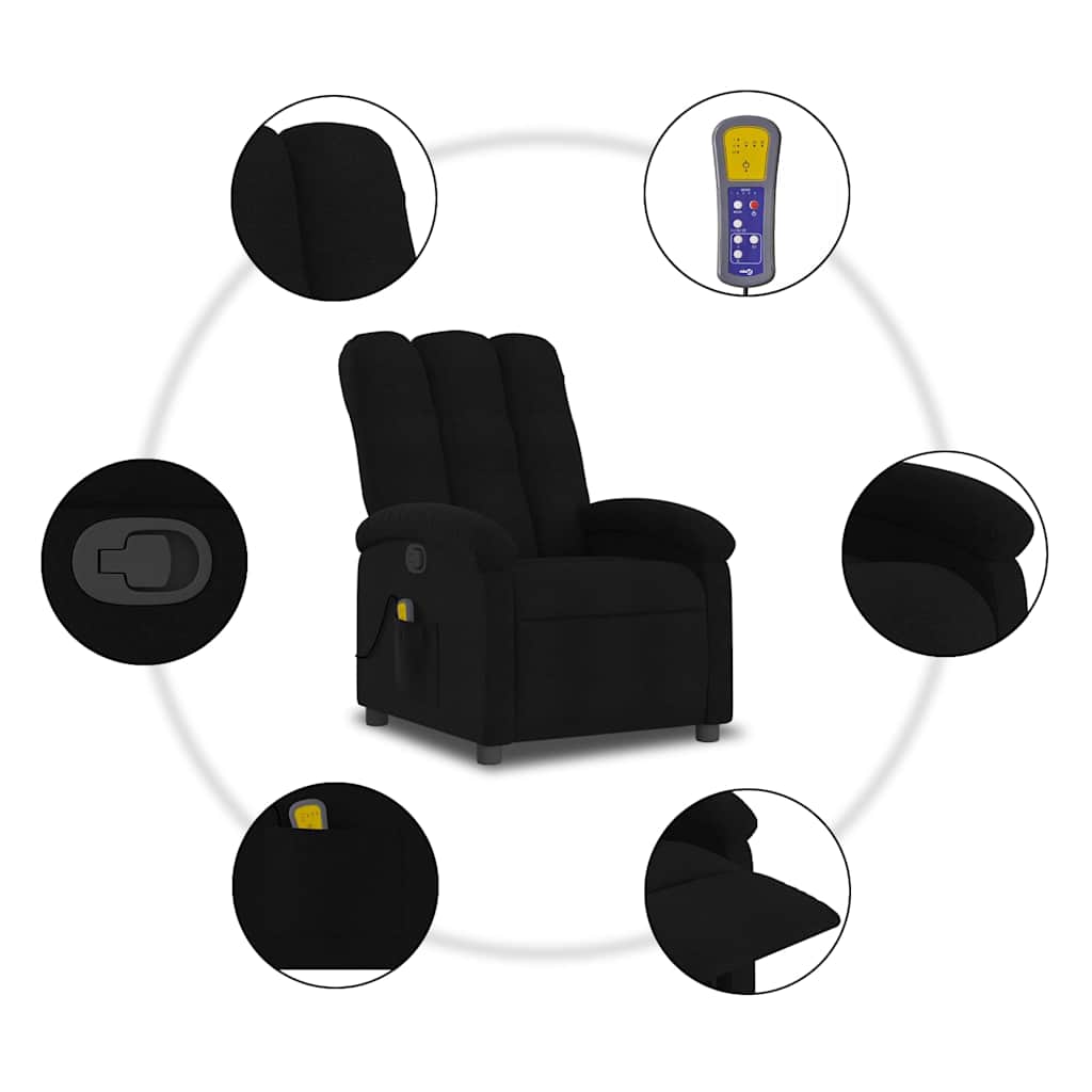 Massagestoel met zwarte stof is nu te koop bij PeponiXL, paradijselijk wonen!