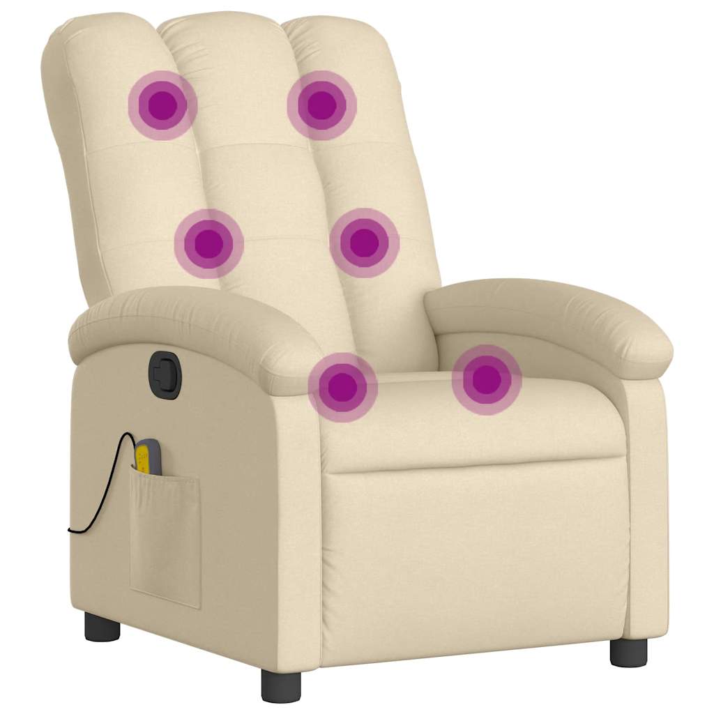Massagestoel met crèmekleurige stof is nu te koop bij PeponiXL, paradijselijk wonen!
