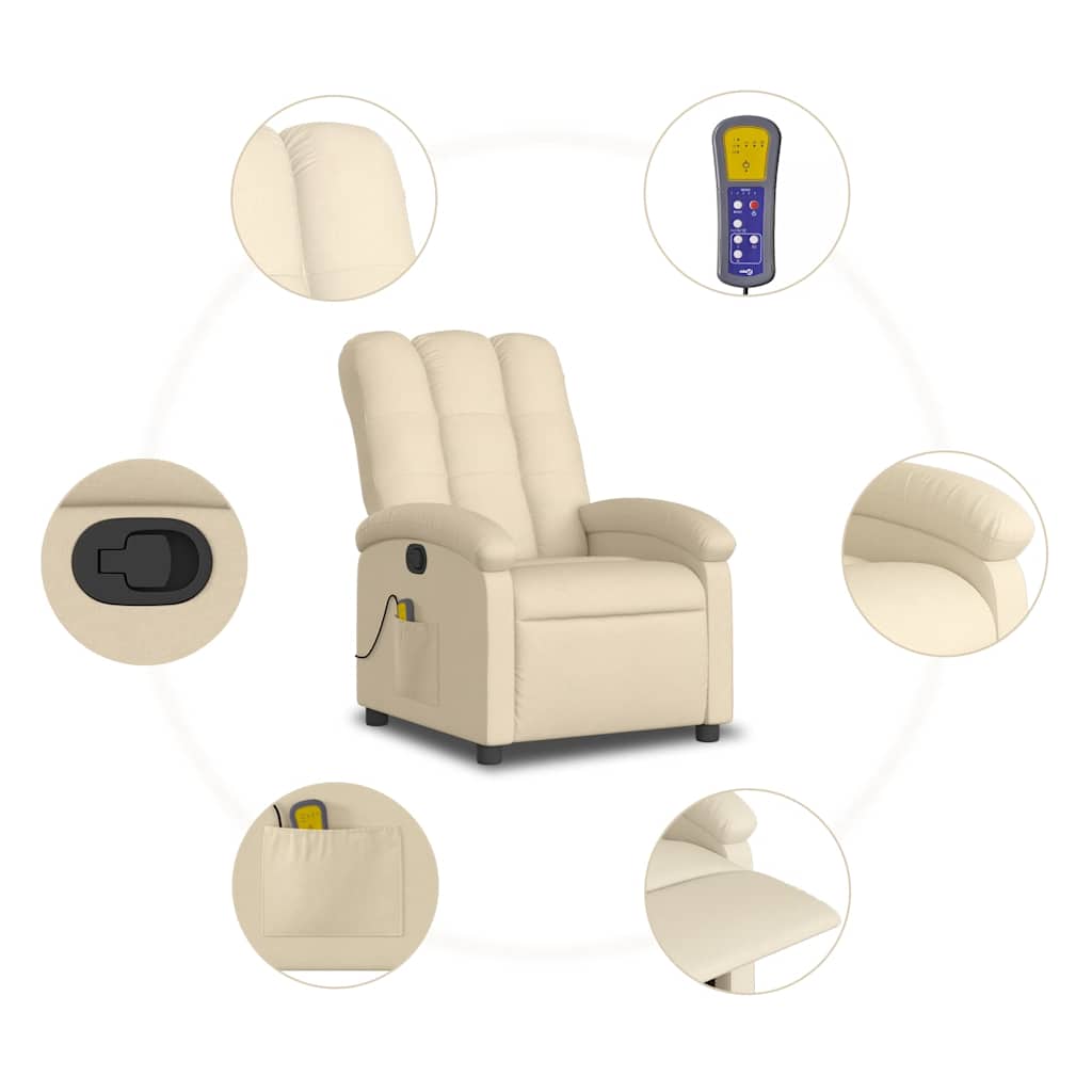 Massagestoel met crèmekleurige stof is nu te koop bij PeponiXL, paradijselijk wonen!