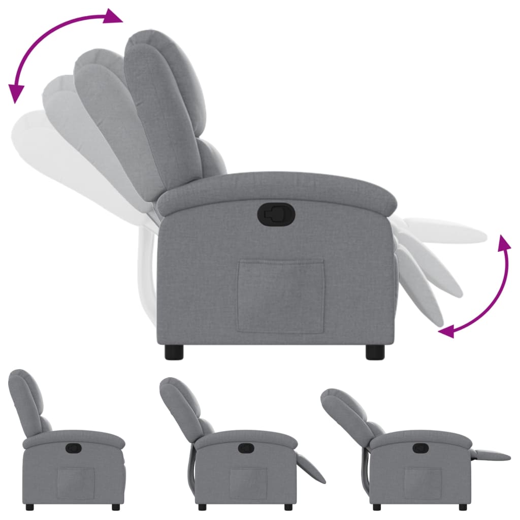 Relaxfauteuil lichtgrijze stof is nu te koop bij PeponiXL, paradijselijk wonen!
