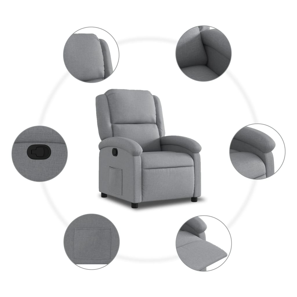 Relaxfauteuil lichtgrijze stof is nu te koop bij PeponiXL, paradijselijk wonen!