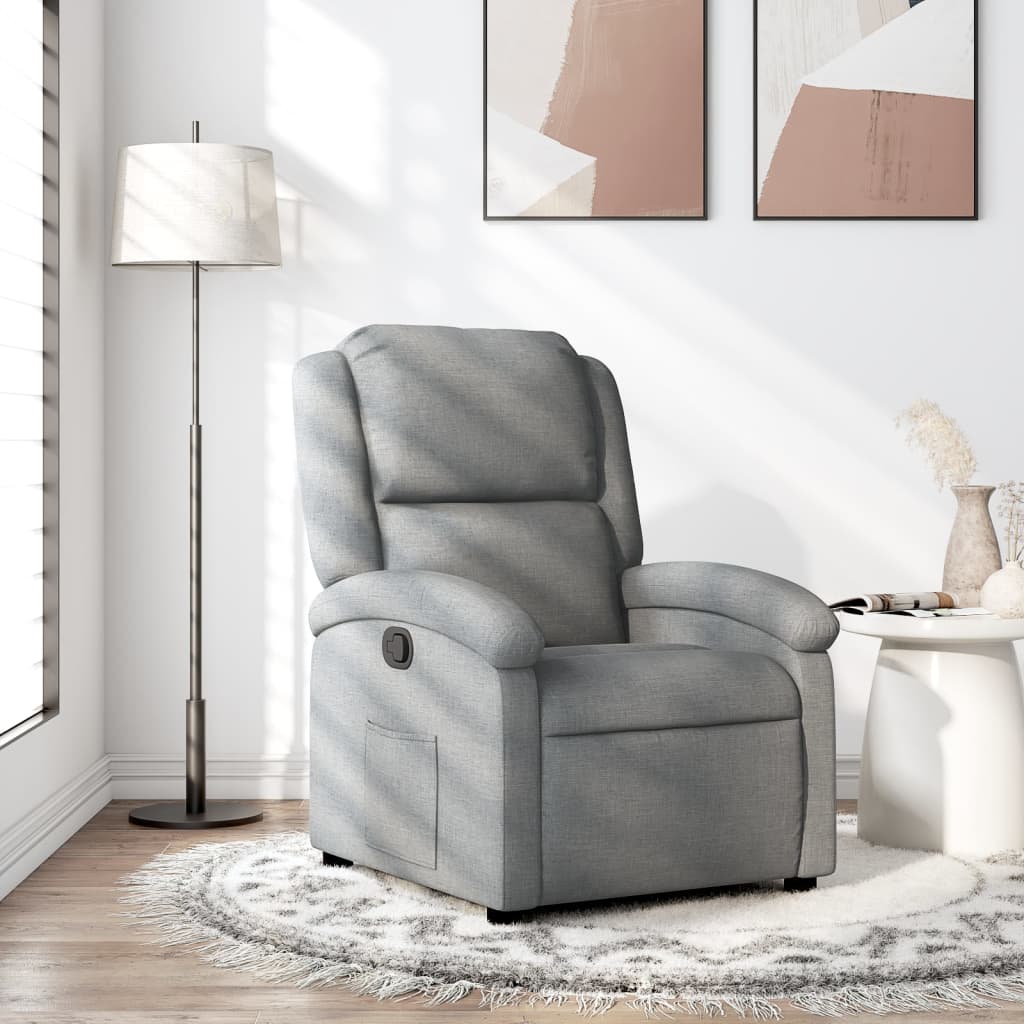 Relaxfauteuil lichtgrijze stof is nu te koop bij PeponiXL, paradijselijk wonen!