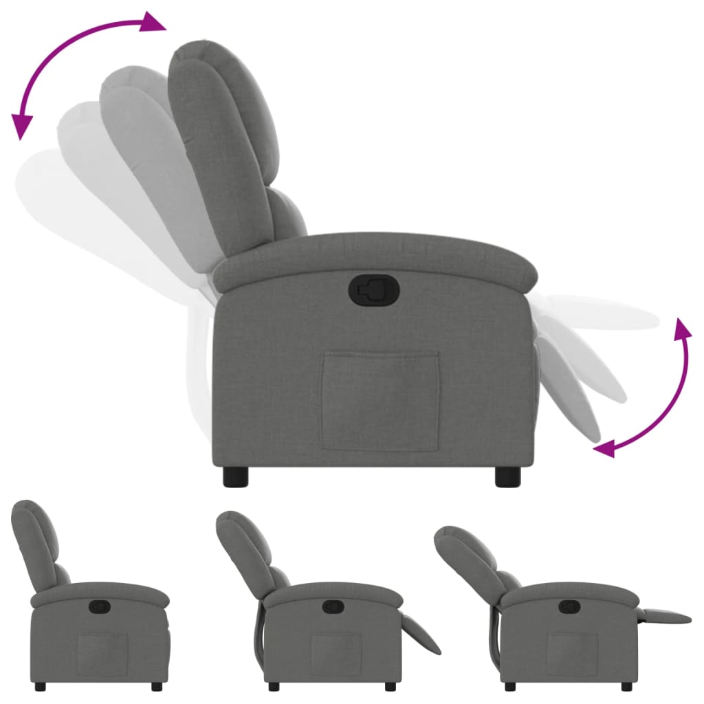 Relaxfauteuil donkergrijze stof is nu te koop bij PeponiXL, paradijselijk wonen!