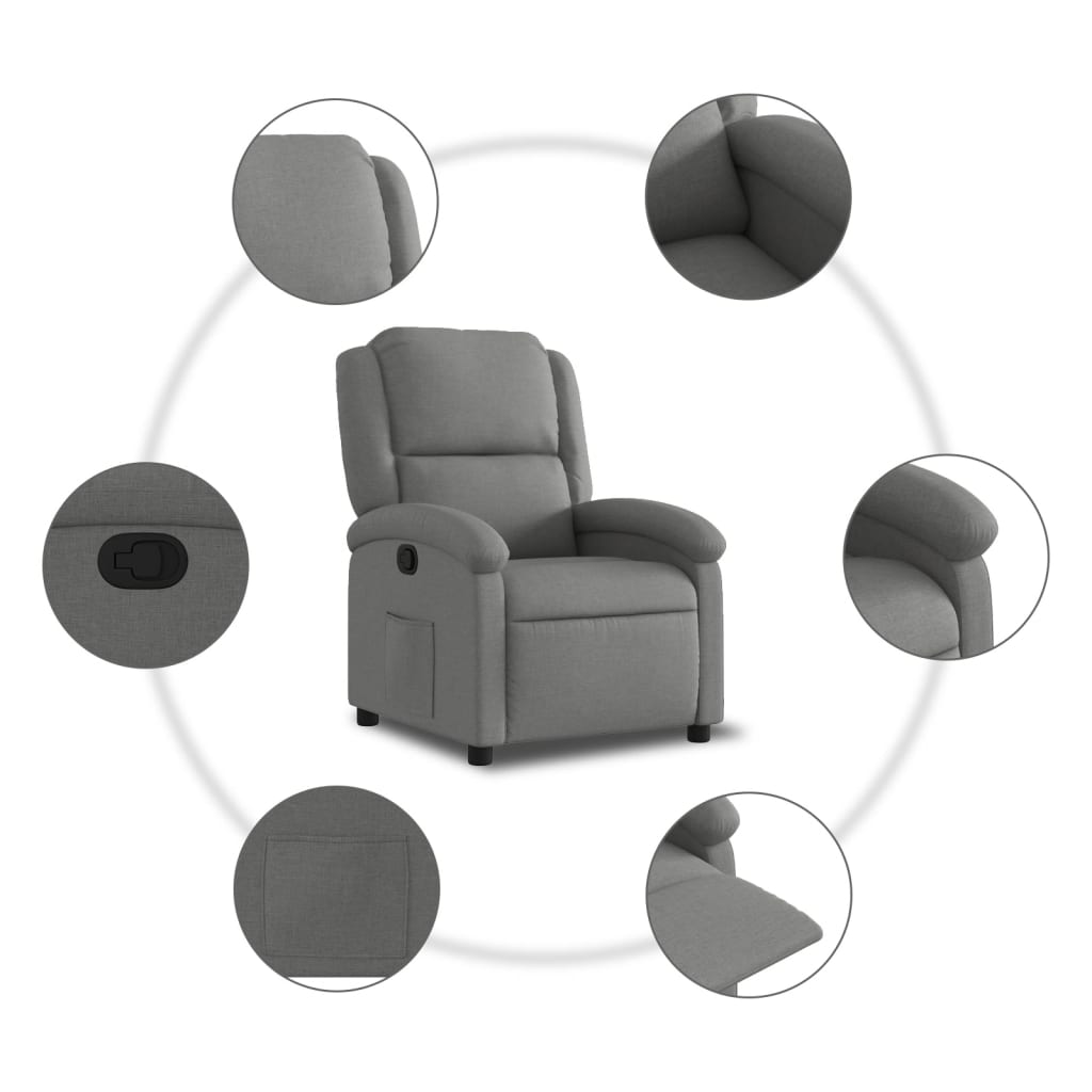 Relaxfauteuil donkergrijze stof is nu te koop bij PeponiXL, paradijselijk wonen!