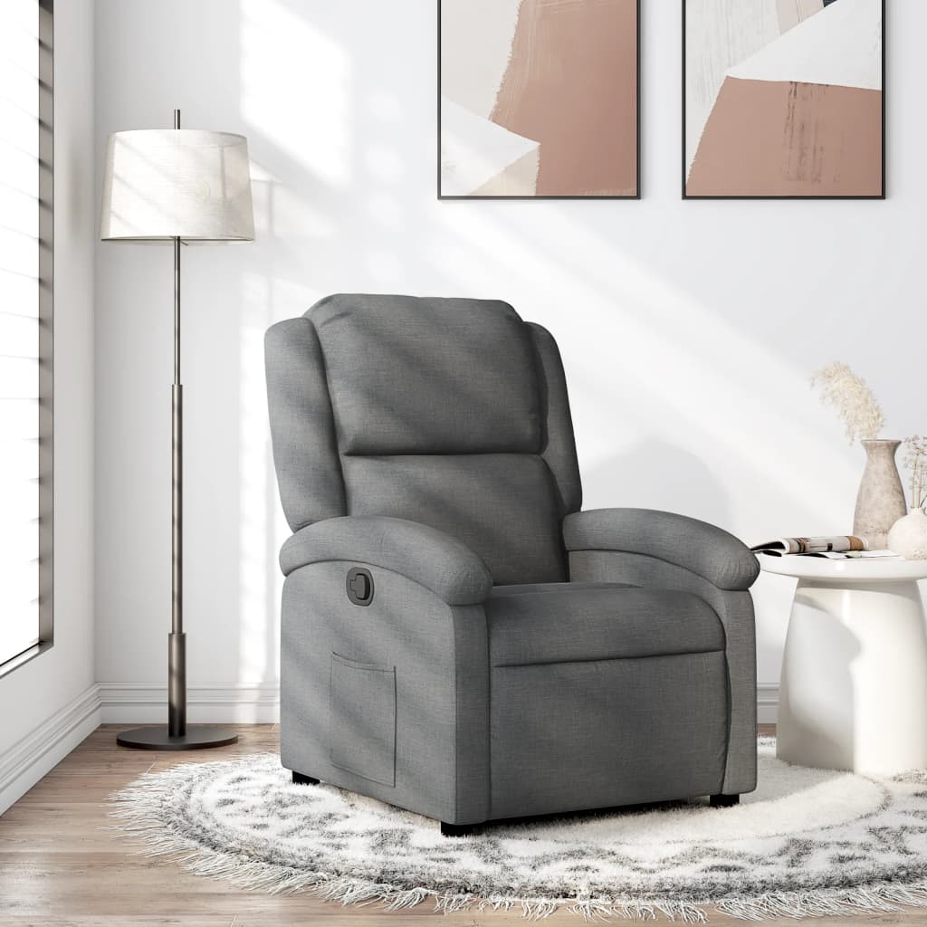 Relaxfauteuil donkergrijze stof is nu te koop bij PeponiXL, paradijselijk wonen!