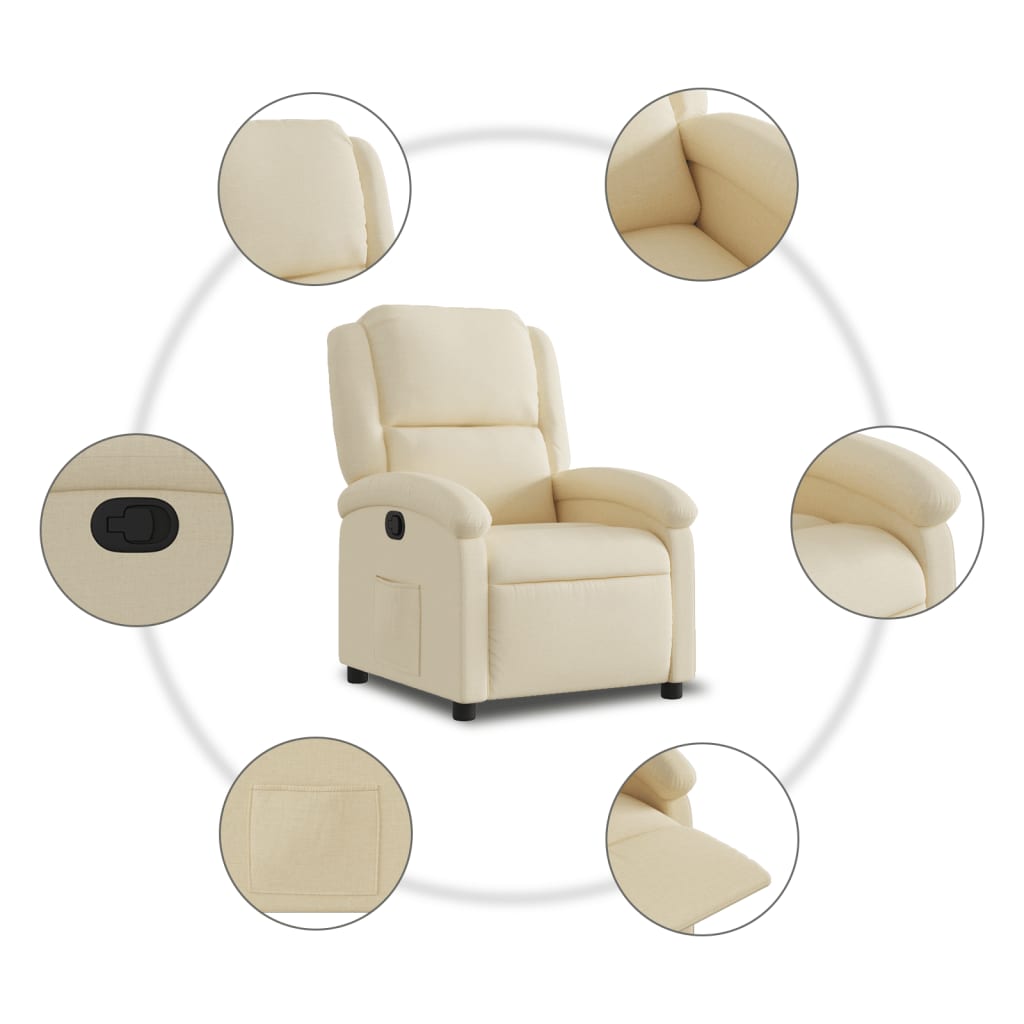 Relaxfauteuil crème stof is nu te koop bij PeponiXL, paradijselijk wonen!