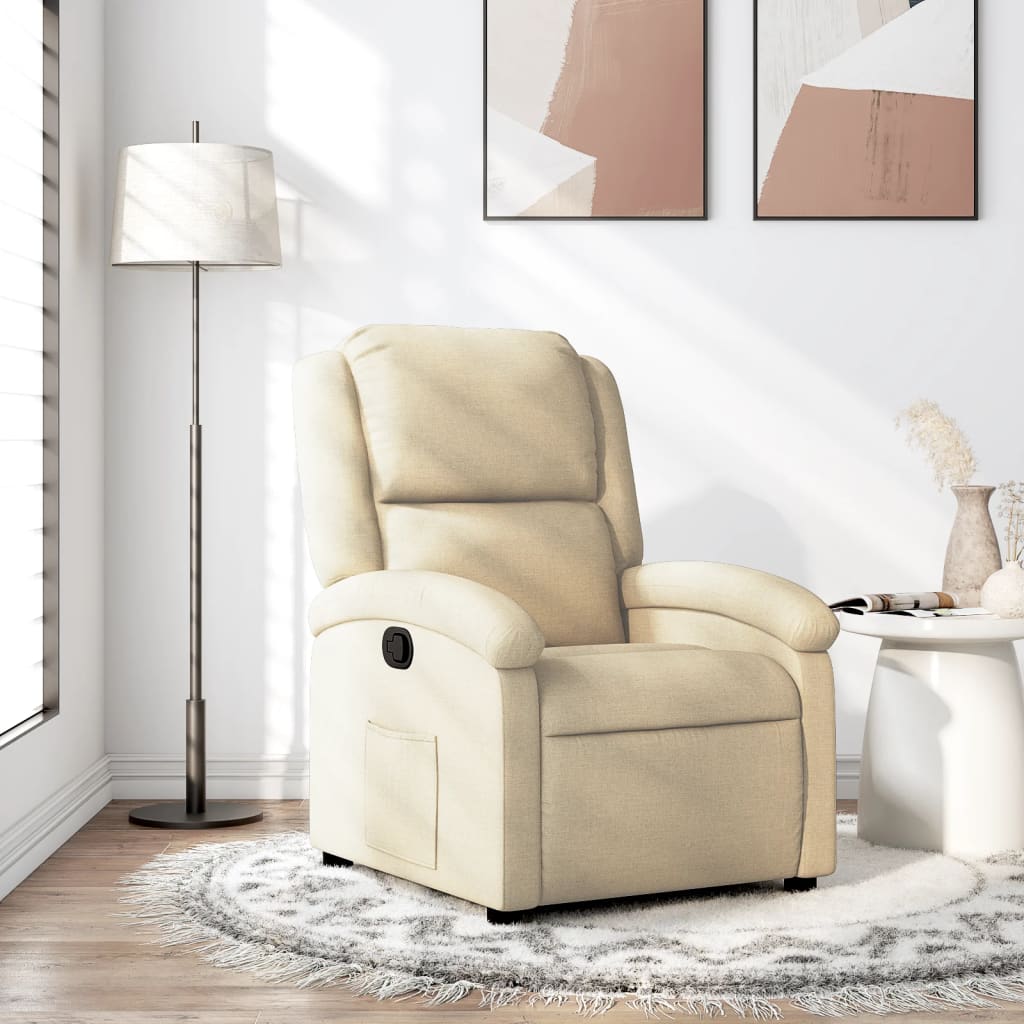 Relaxfauteuil crème stof is nu te koop bij PeponiXL, paradijselijk wonen!