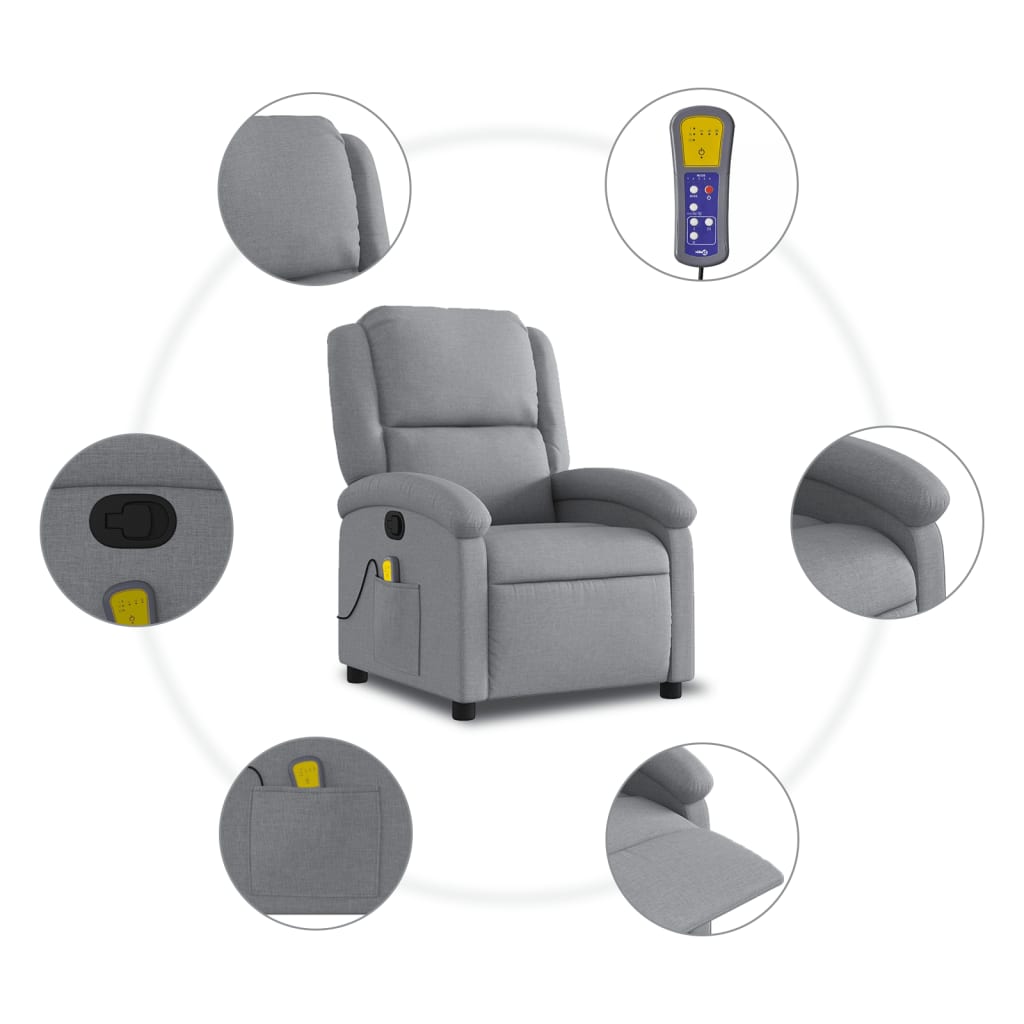 Massagestoel met lichtgrijze stof is nu te koop bij PeponiXL, paradijselijk wonen!