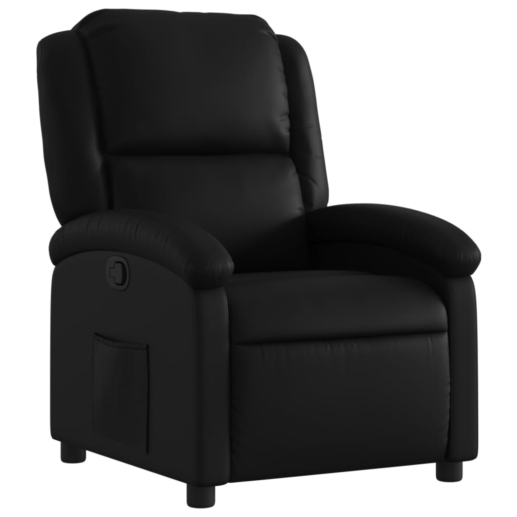 Relaxfauteuil zwart kunstleer is nu te koop bij PeponiXL, paradijselijk wonen!