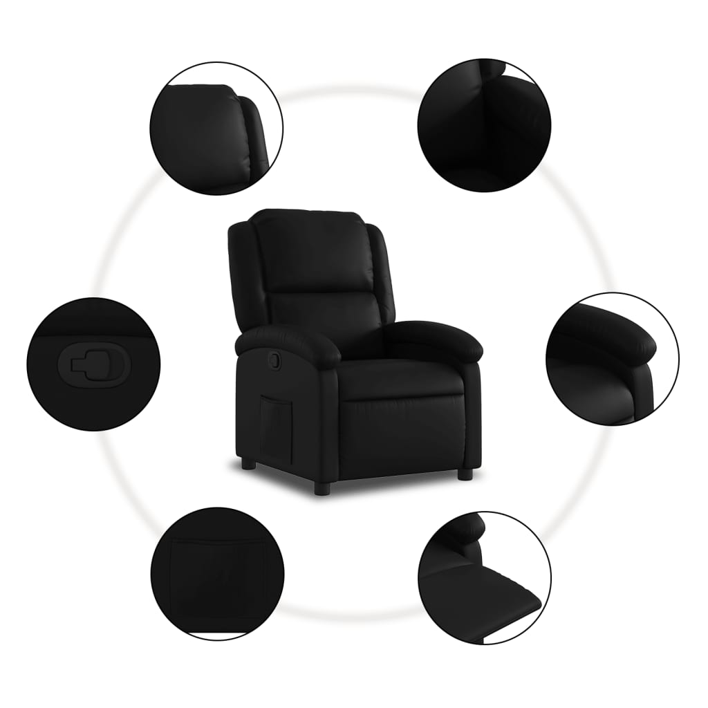 Relaxfauteuil zwart kunstleer is nu te koop bij PeponiXL, paradijselijk wonen!
