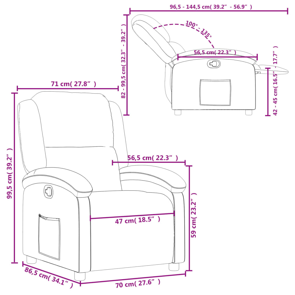 Relaxfauteuil zwart kunstleer is nu te koop bij PeponiXL, paradijselijk wonen!