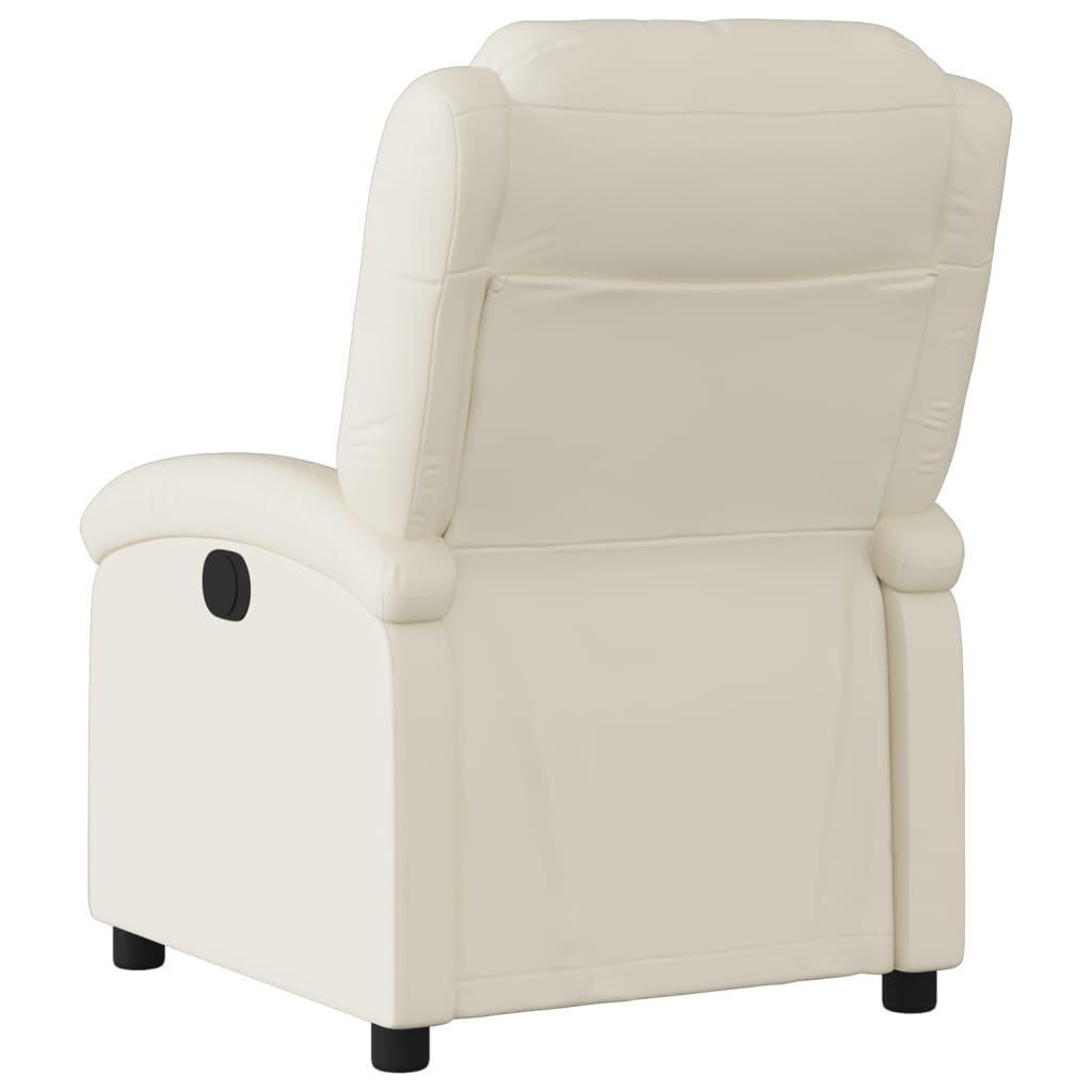 Relaxfauteuil crèmekleurig kunstleer is nu te koop bij PeponiXL, paradijselijk wonen!