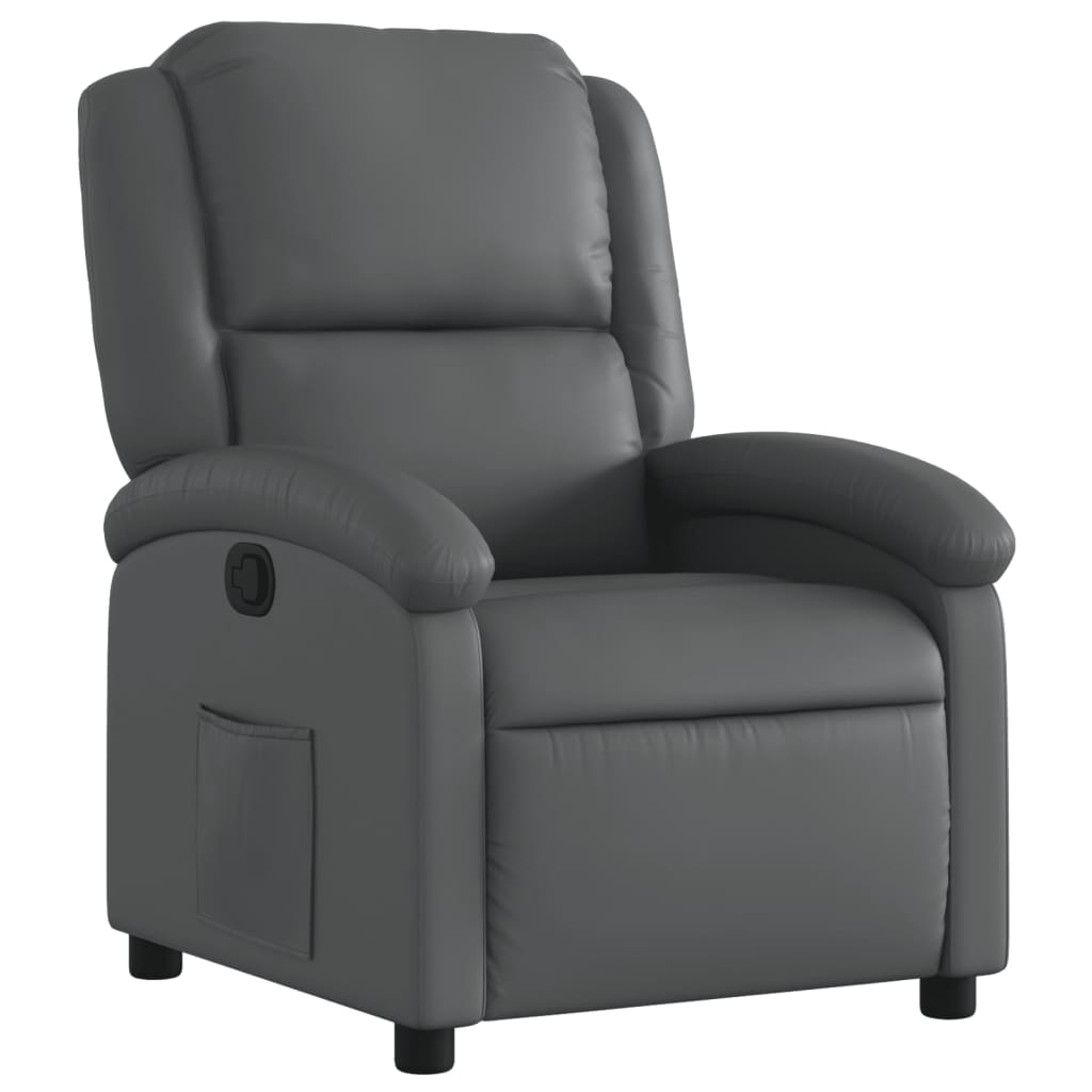 Relaxfauteuil grijs kunstleer is nu te koop bij PeponiXL, paradijselijk wonen!
